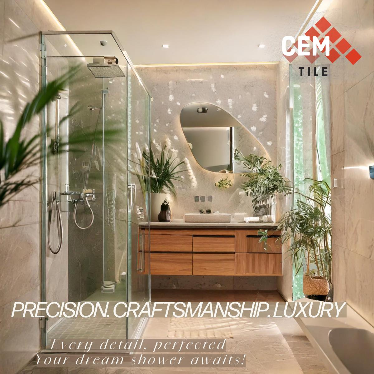 CEM - 🌸 Spring into Luxury: Elevate Your Bathroom with CEM Tile!🌿 ...