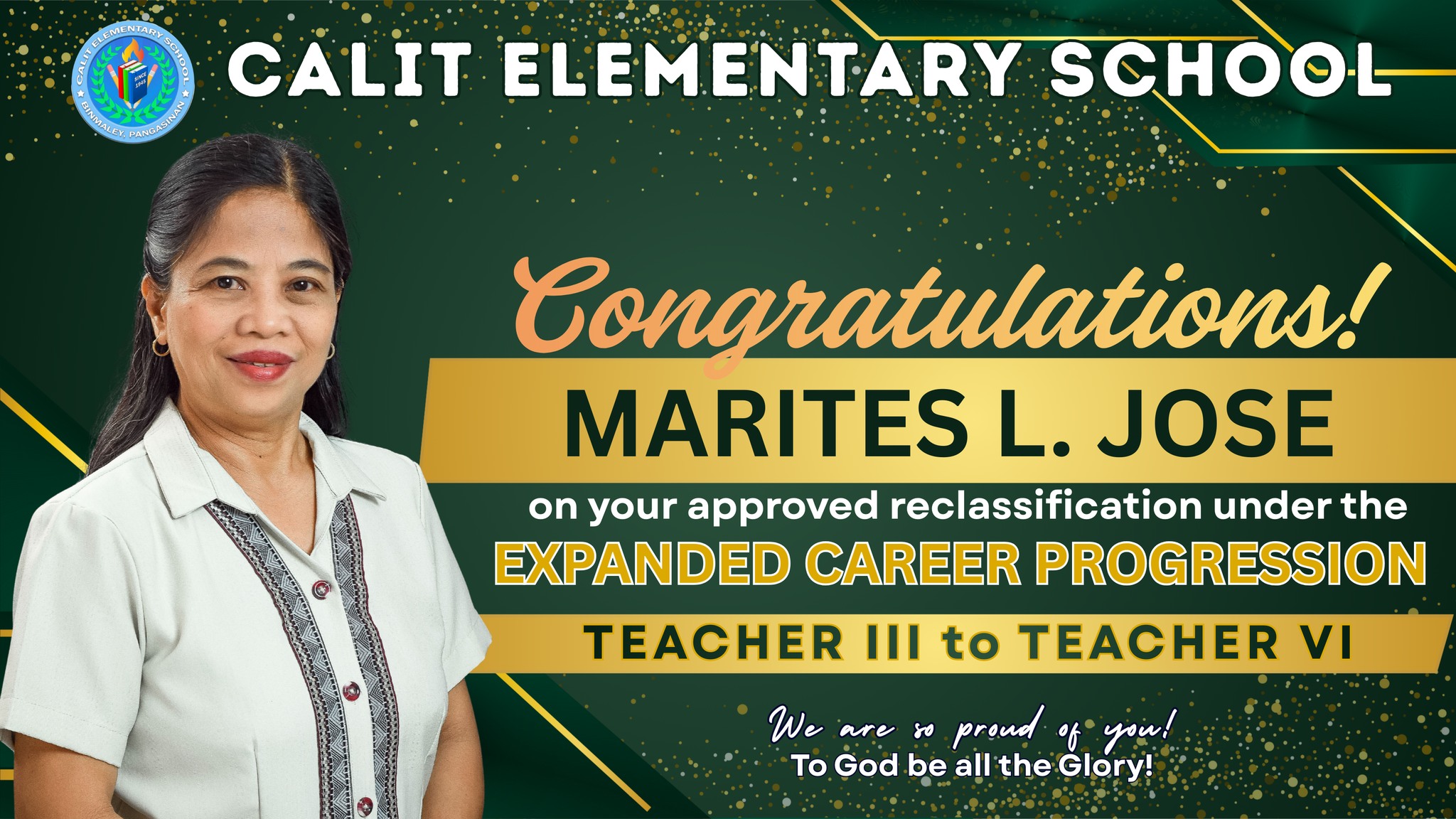 DepEd - We proudly congratulate Ma’am Marites L. Jose on her ...