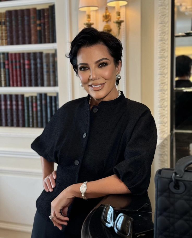 knee length dresses for ladies Kris Jenner Black Leather Blazer 3X-Large / Black / Genuine Leather