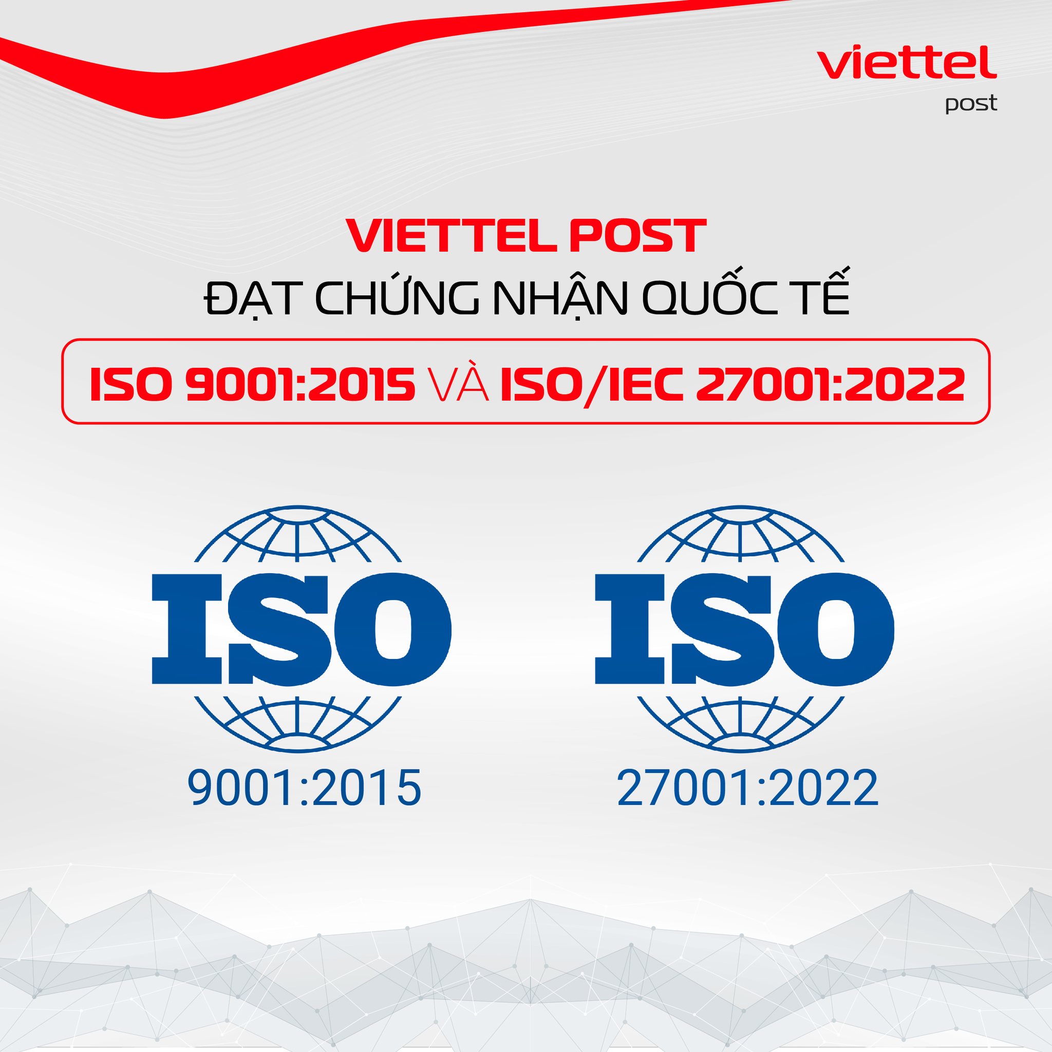 Viettel Post - 💥VIETTEL POST ĐẠT CHỨNG NHẬN ISO 9001:2015... | Facebook