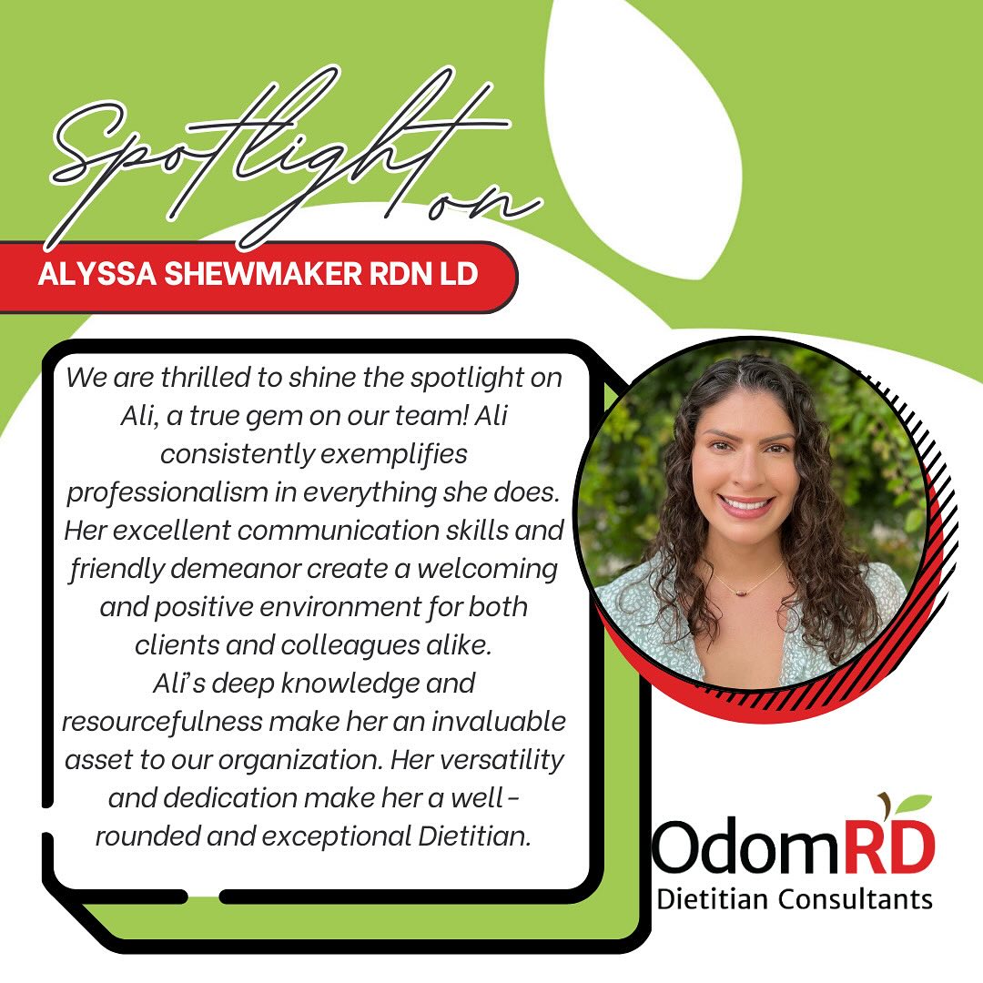 EMPLOYEE SPOTLIGHT: MEET... - Odom RD Dietitian Consultants | Facebook