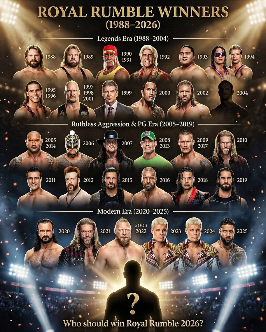 Wrestling Spot - Royal Rumble winners of 1988- 2026 | Facebook