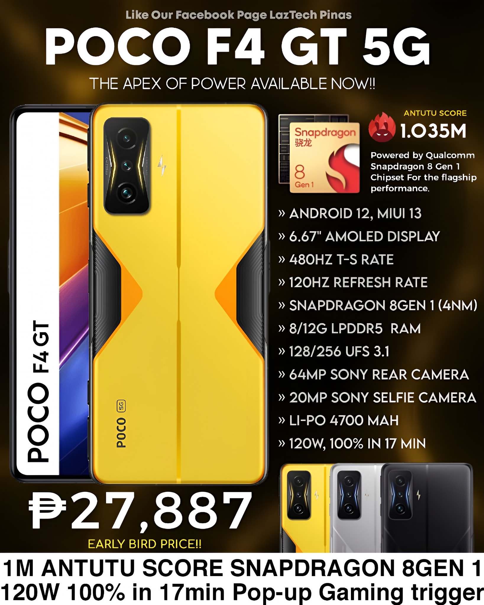 Poco F4 GT 5G with Snapdragon 8 Gen 1 and 120W hyper charge