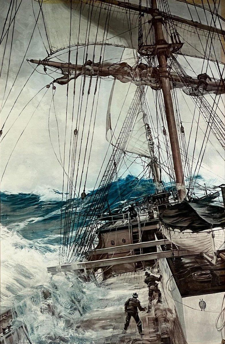 Montague Dawson's The Rising Wind oil painting
