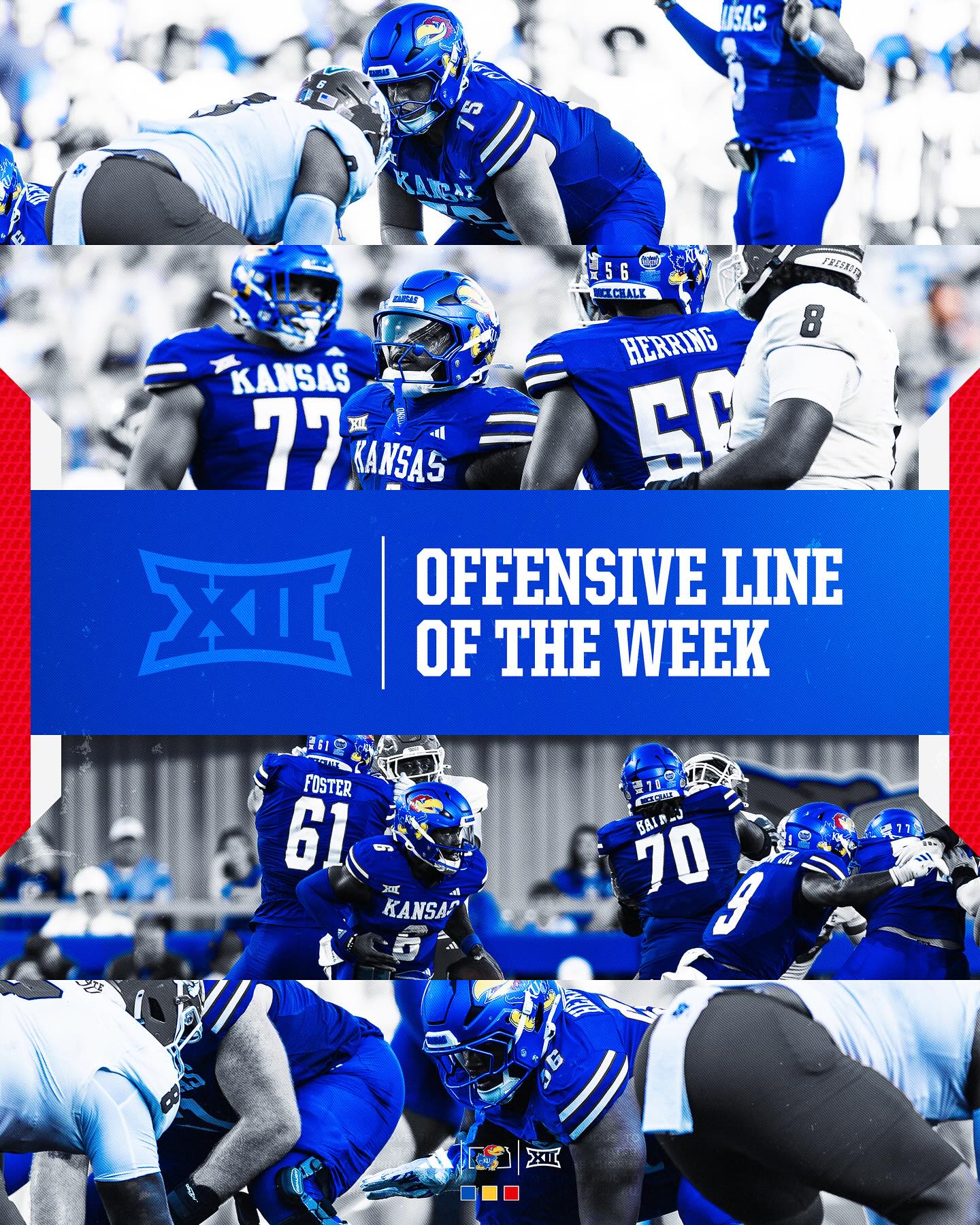 Kansas - Dominated up front 🚧 @big12conference Offensive Line of the ...