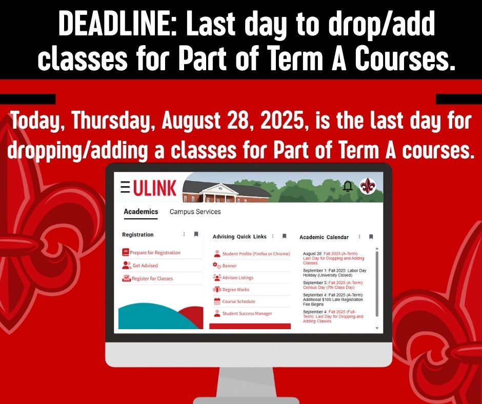 University - 🚨Schedule Adjustment (Drop/Add) Period for Fall 2025 Part ...