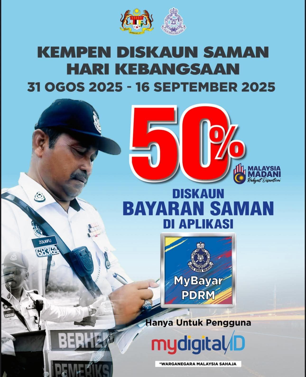 Utusan - KEMPEN 50 PERATUS DISKAUN SAMAN TRAFIK PDRM Sempena sambutan ...