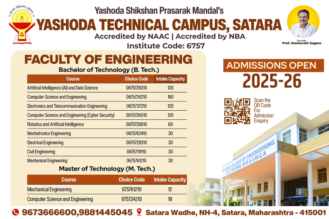 Yashoda - 🎓 ADMISSIONS OPEN 2025-26 💼 Join YSPM's Yashoda Technical ...