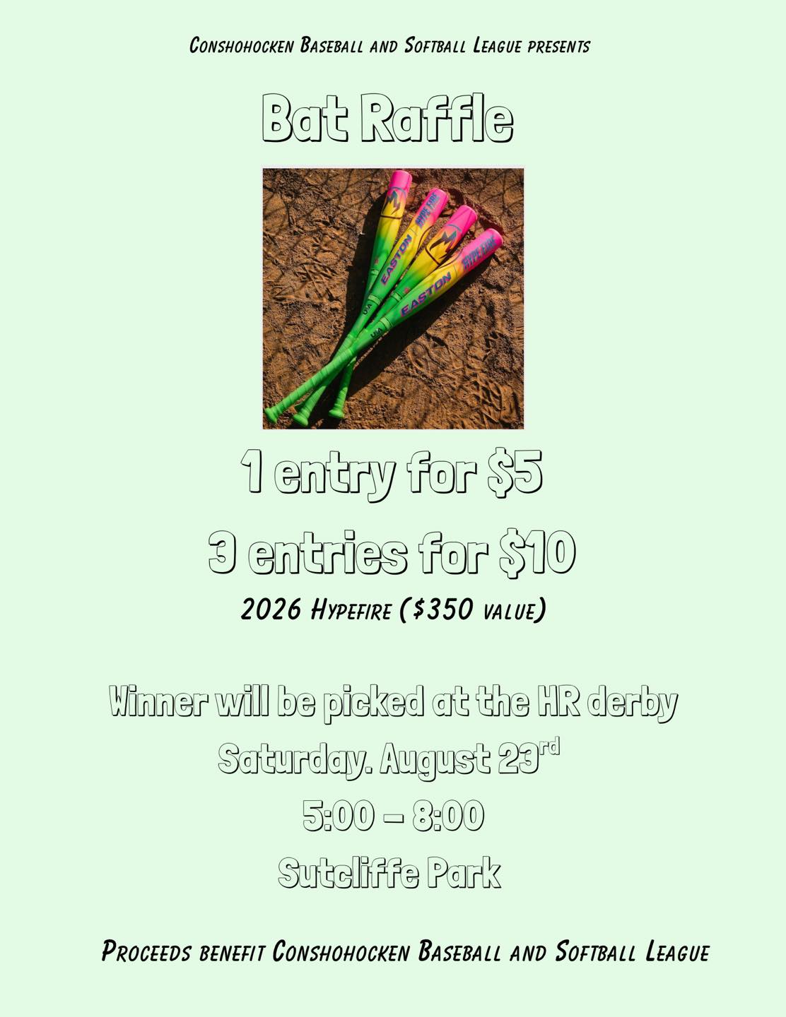 🔥⚾ RAFFLE TIME!... - Conshohocken Baseball & Softball League | Facebook