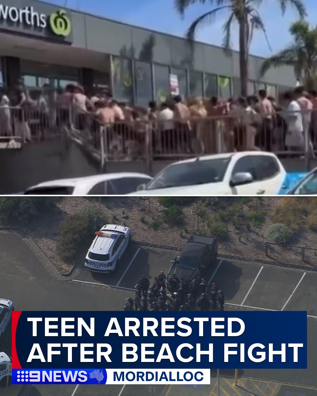 9 News - One teenager has been arrested after hundreds of youths ...