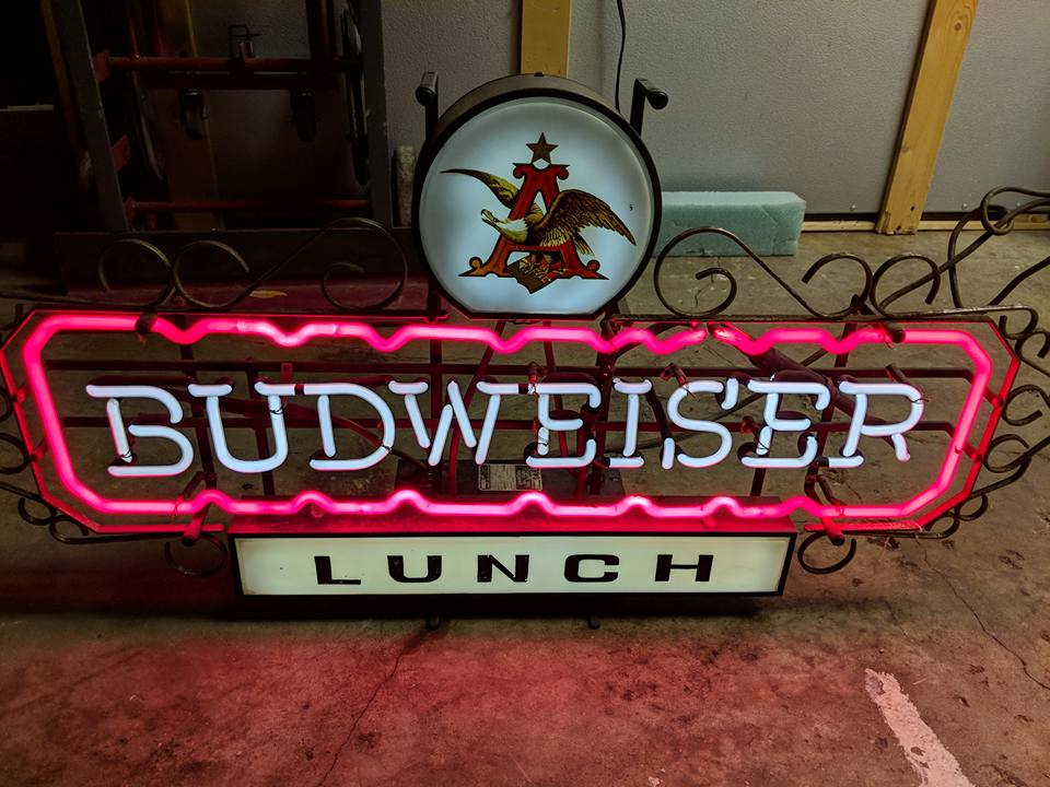 Vintage Budweiser sign from 1980s/1990s for sale
