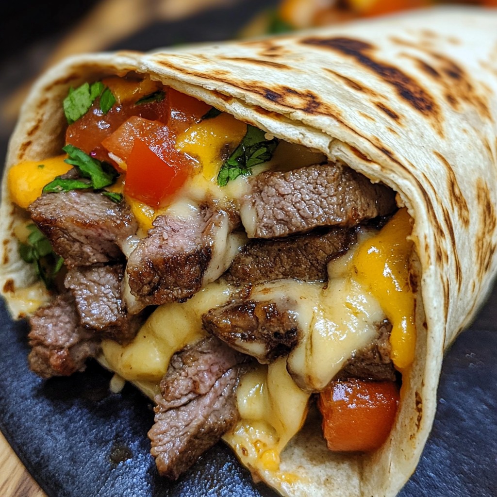 Recette - Wrap au steak et au fromage fondant Ingrédients (pour 2 wraps ...