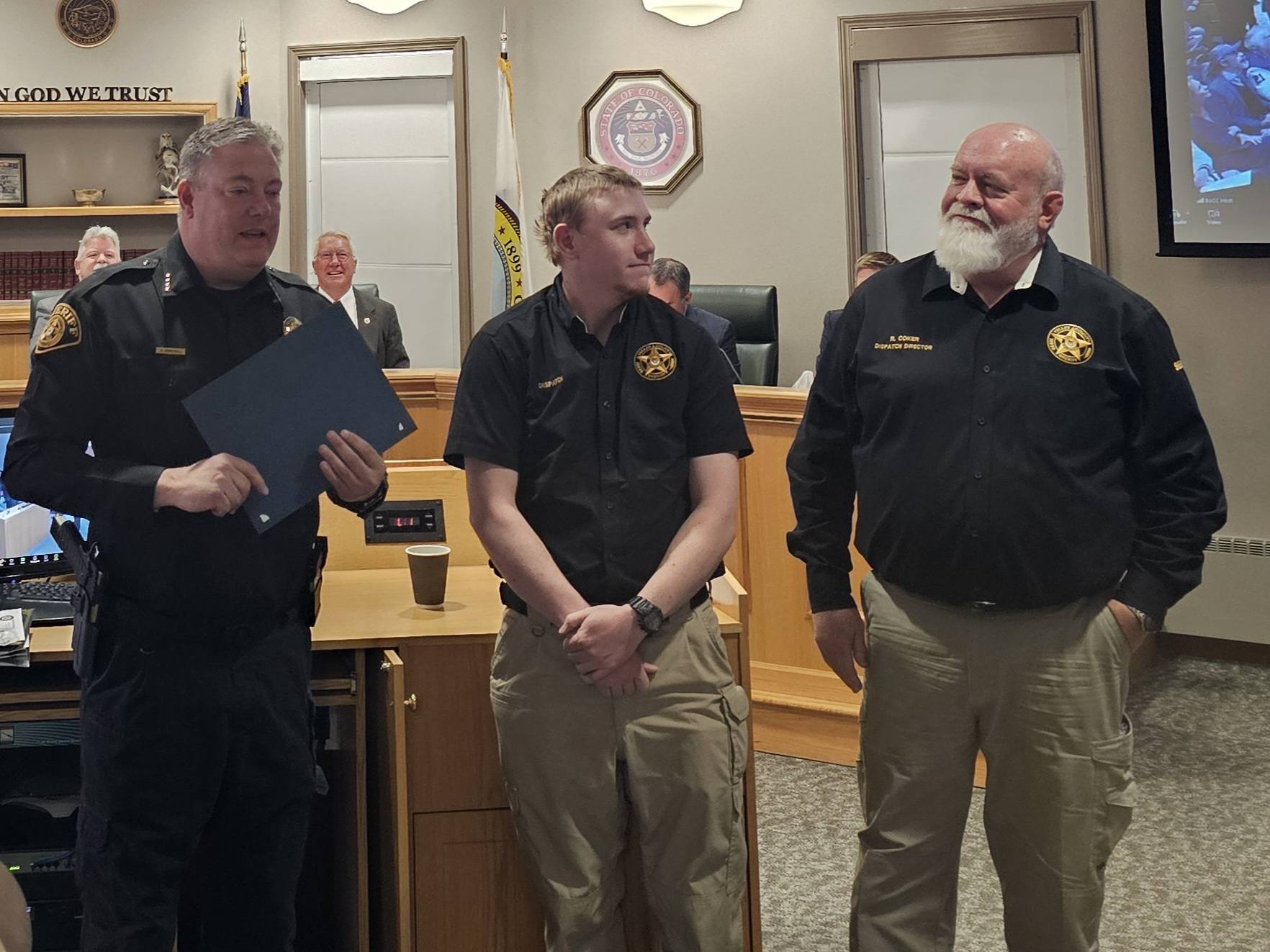 Teller - Sheriff Mikesell and dispatch Supervisor Roger Coker present ...
