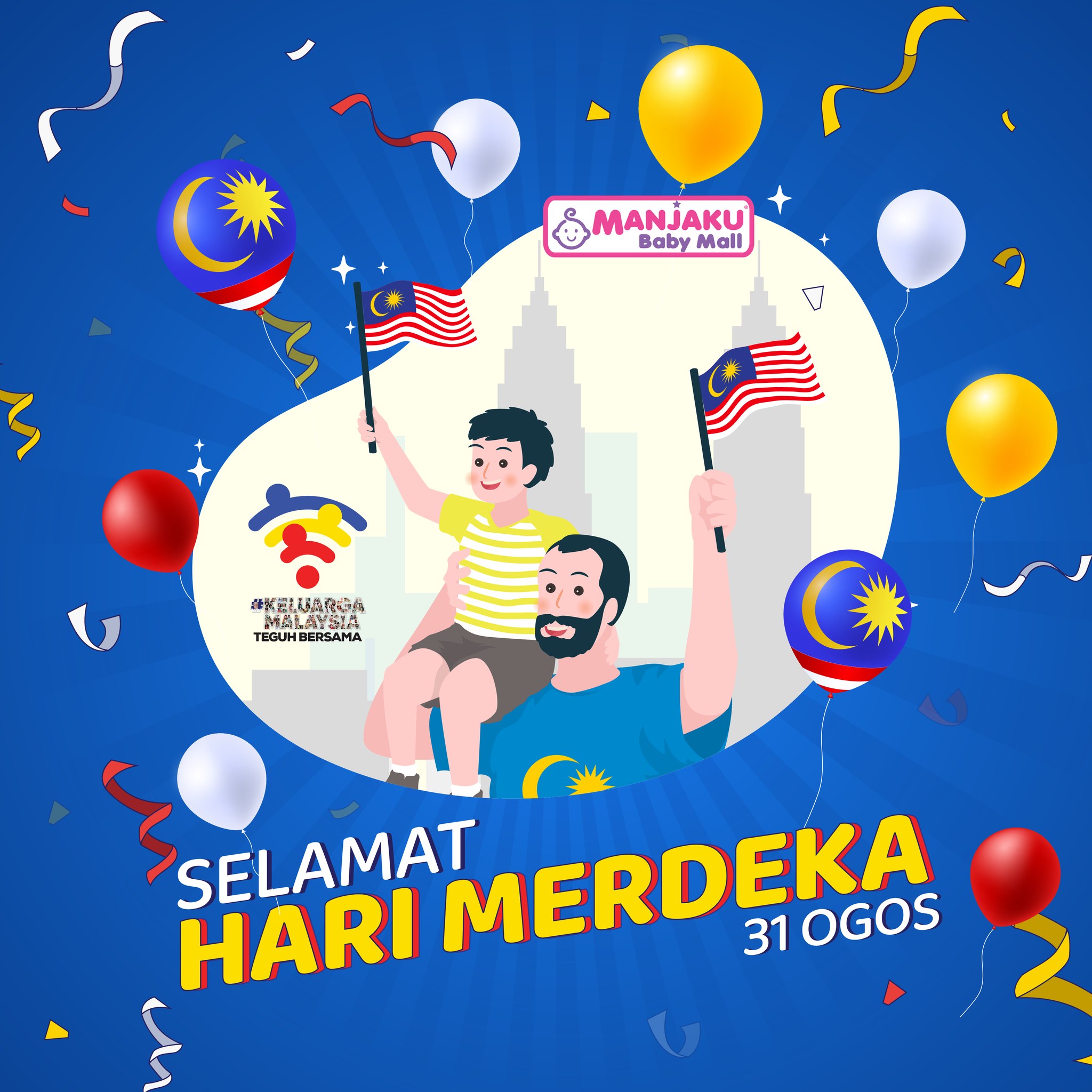 Merdeka! Merdeka! Merdeka! 🇲🇾🇲🇾 Happy... - Manjaku Baby Mall | Facebook