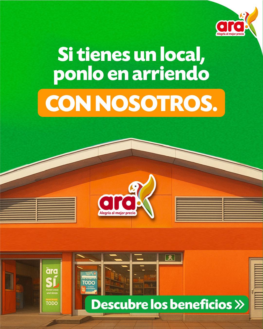 Tiendas ara - Arriéndanos tu local y llevemos alegría al... | Facebook