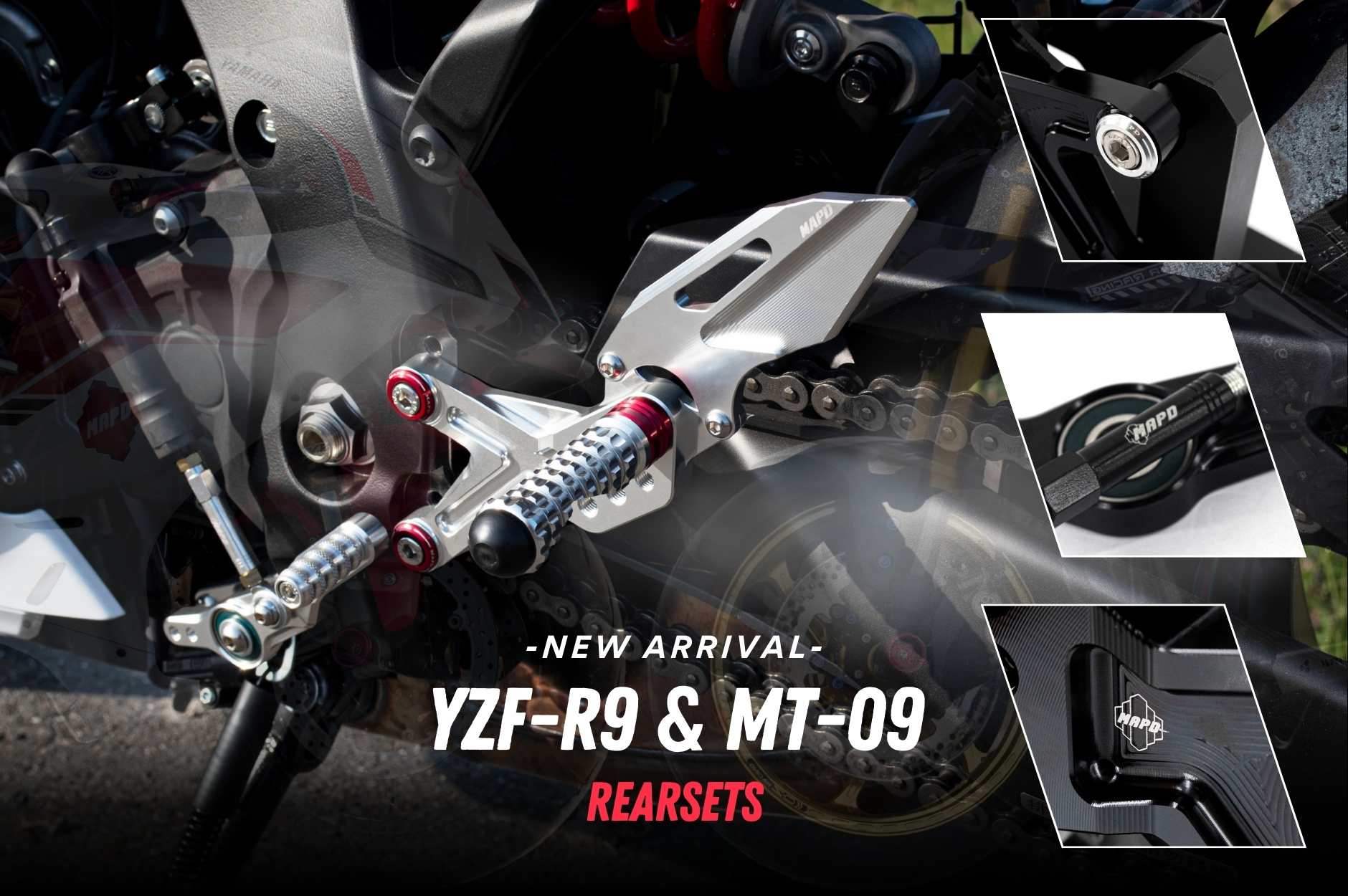 MAPD - 🔥 #新品上架｜YZF-R9／MT-09（三、四代）專用腳踏後移組 專為 YAMAHA YZF-R9... | Facebook