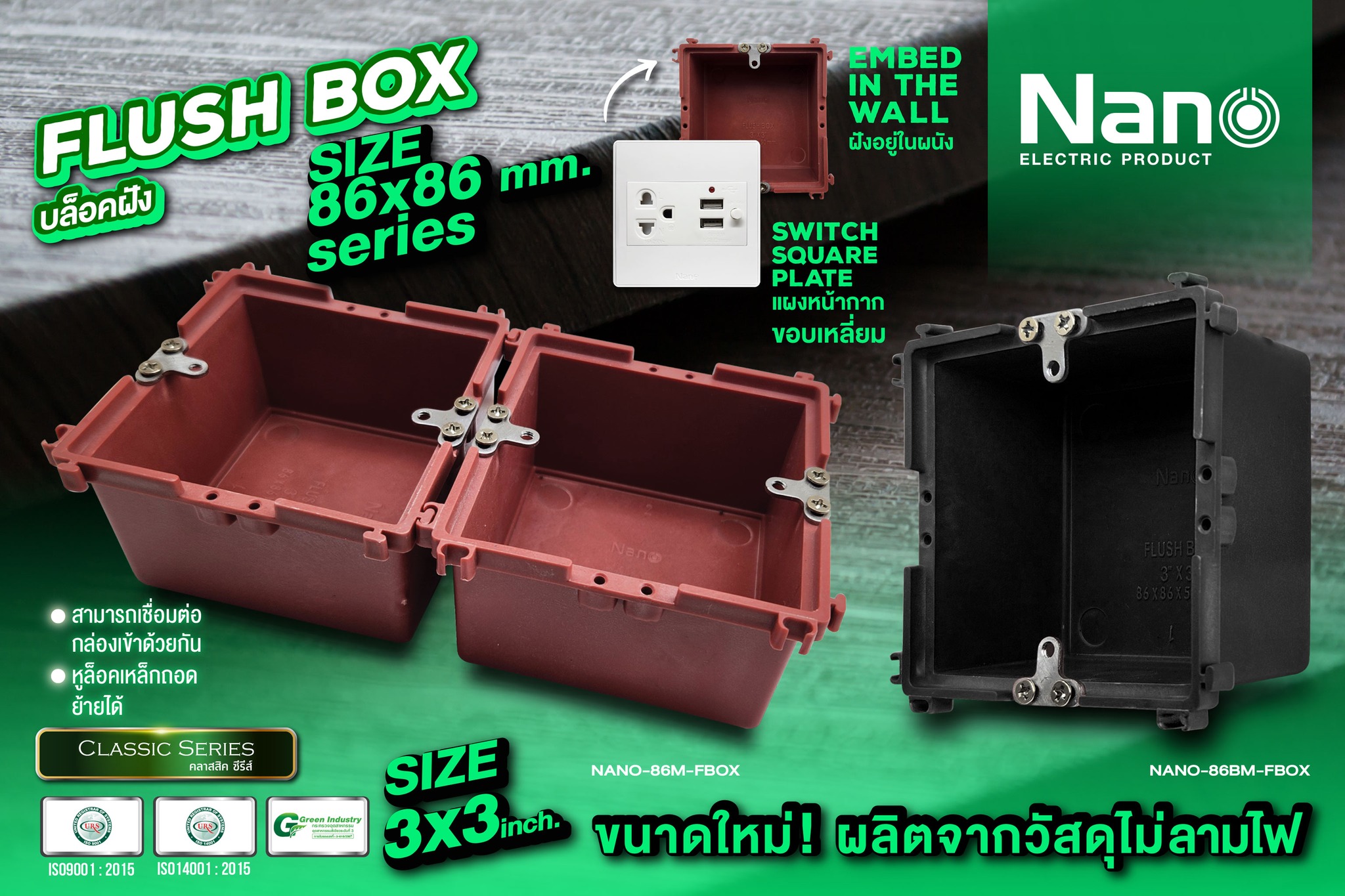 Nano - เล็กแต่แกร่ง ซ่อนเนียนทุกผนัง 🔧 Nano Flush Box 86x86 mm. (3x3 ...