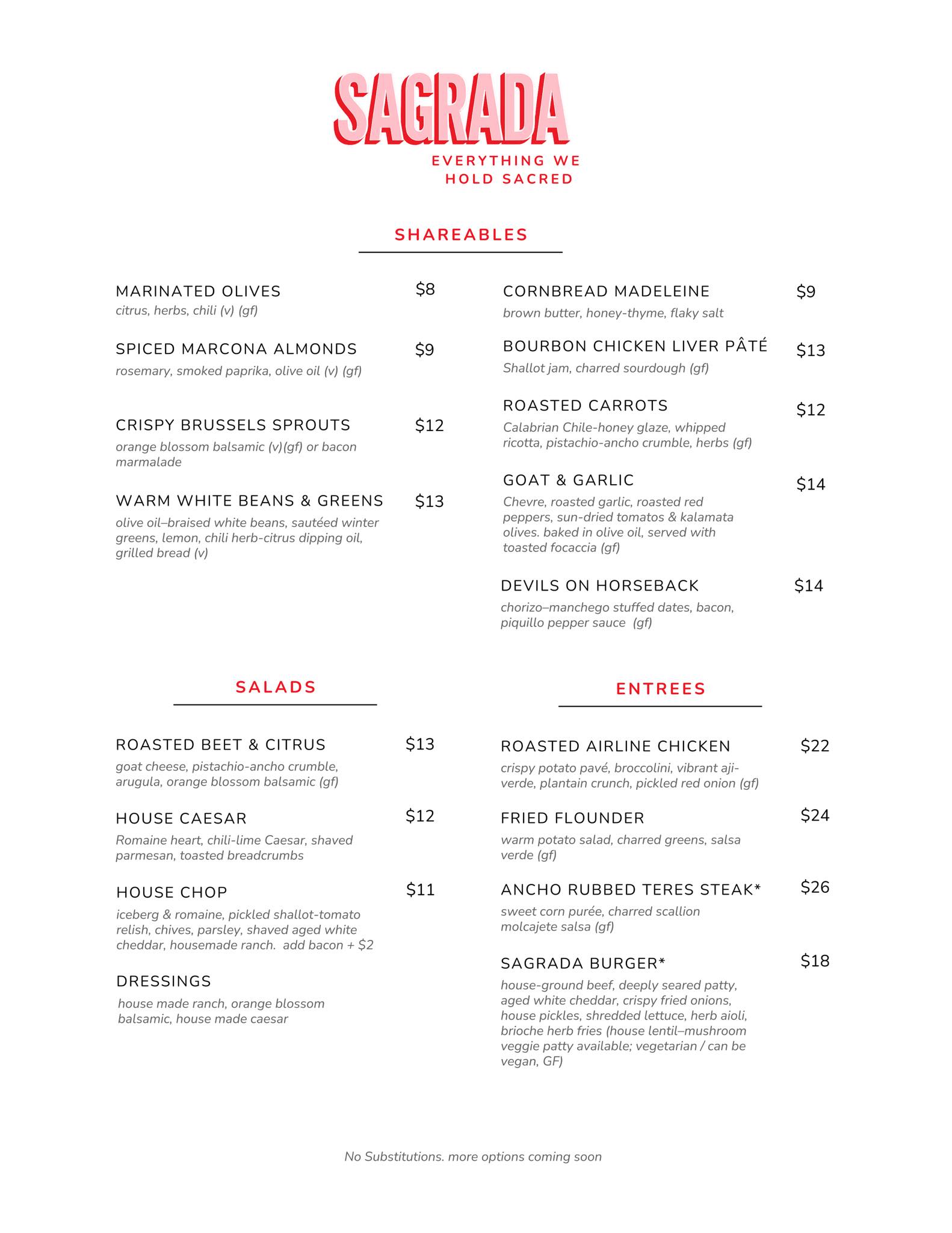 Sagrada Tryon - Our updated dinner & cocktail menu is live... | Facebook
