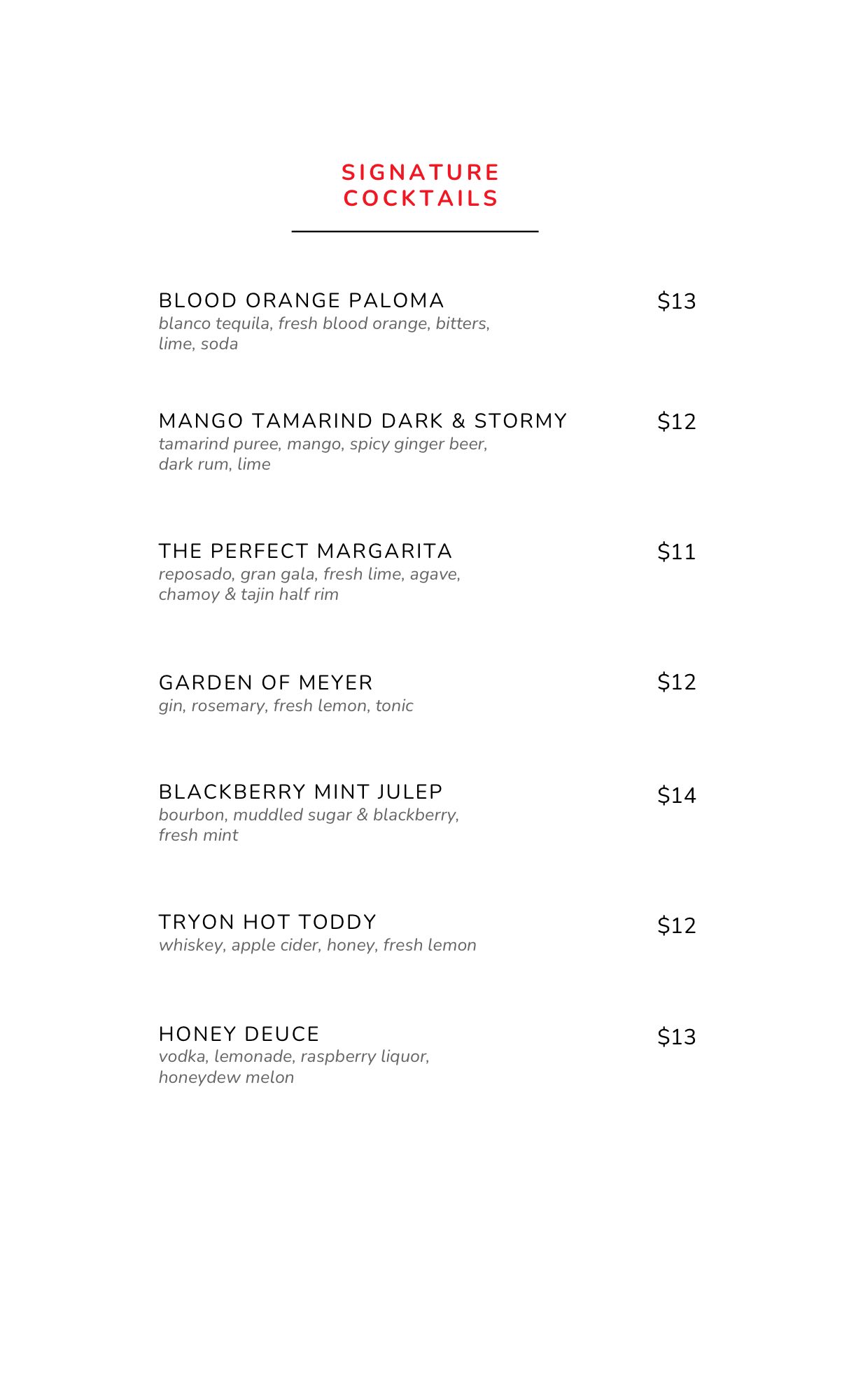 Sagrada Tryon - Our updated dinner & cocktail menu is live... | Facebook