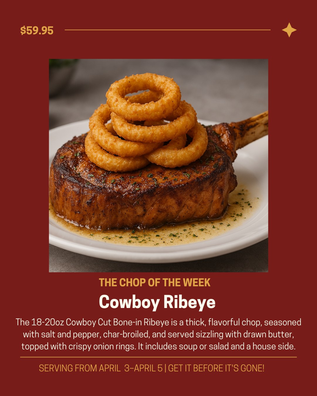 Join us April 3- 5... - Wyoming's Rib & Chop House - Cheyenne | Facebook