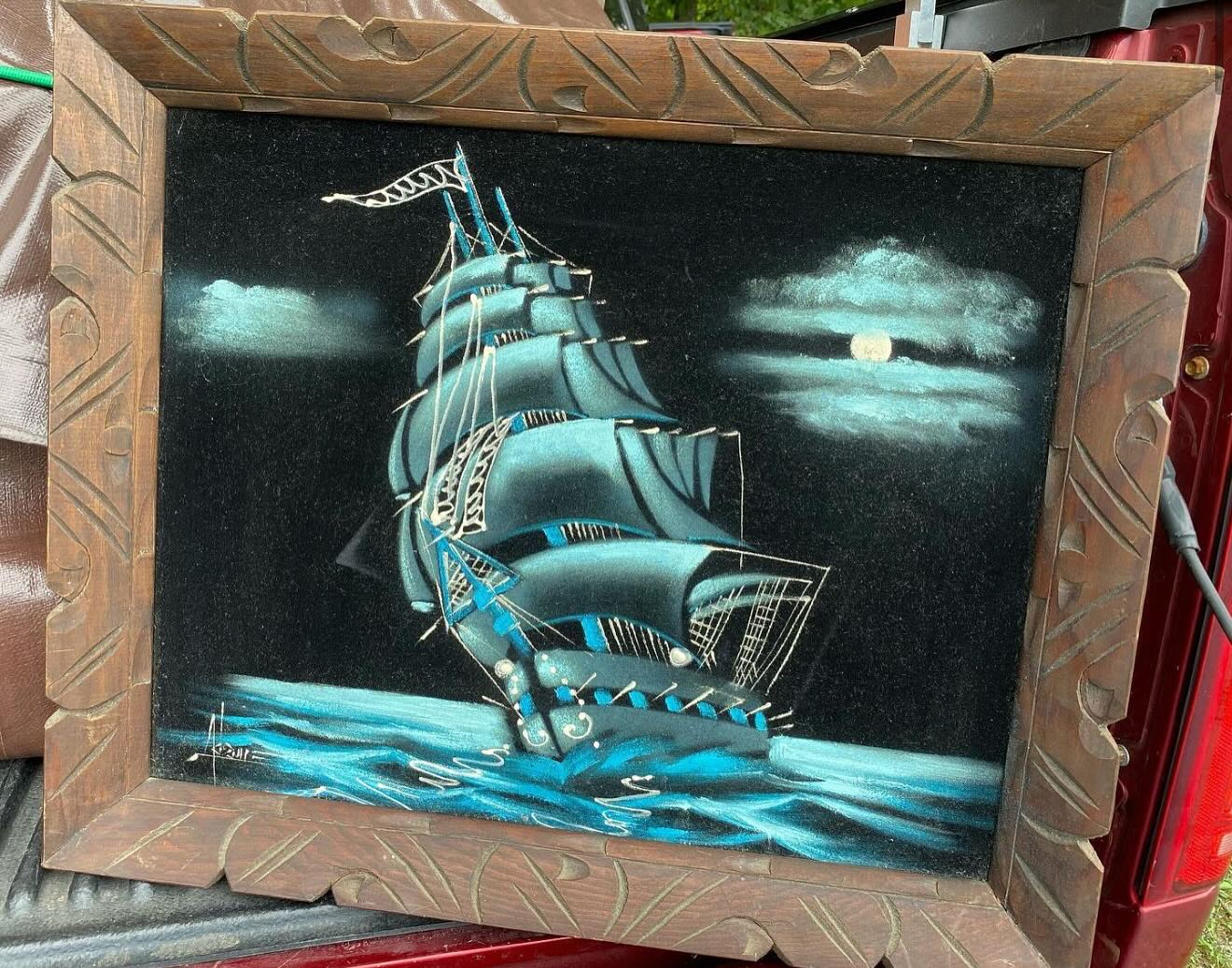 1970s MEXICAN VELVET PAINTING. Would you pick if the price was right?