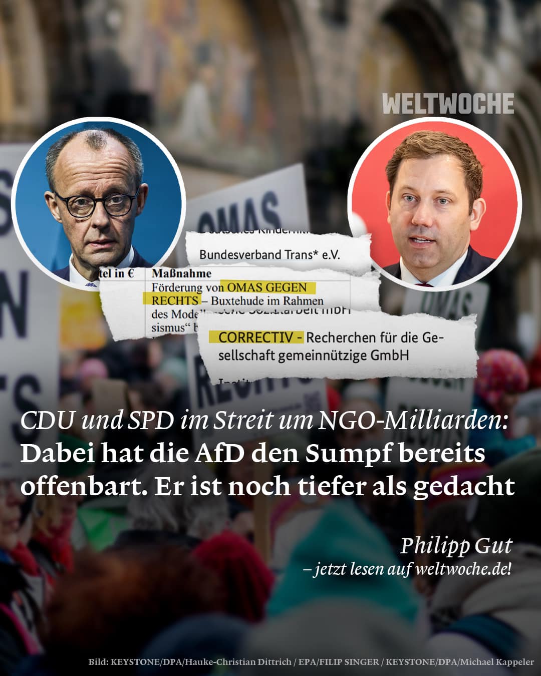 DIE WELTWOCHE - CDU und SPD im Streit um NGO-Milliarden:...