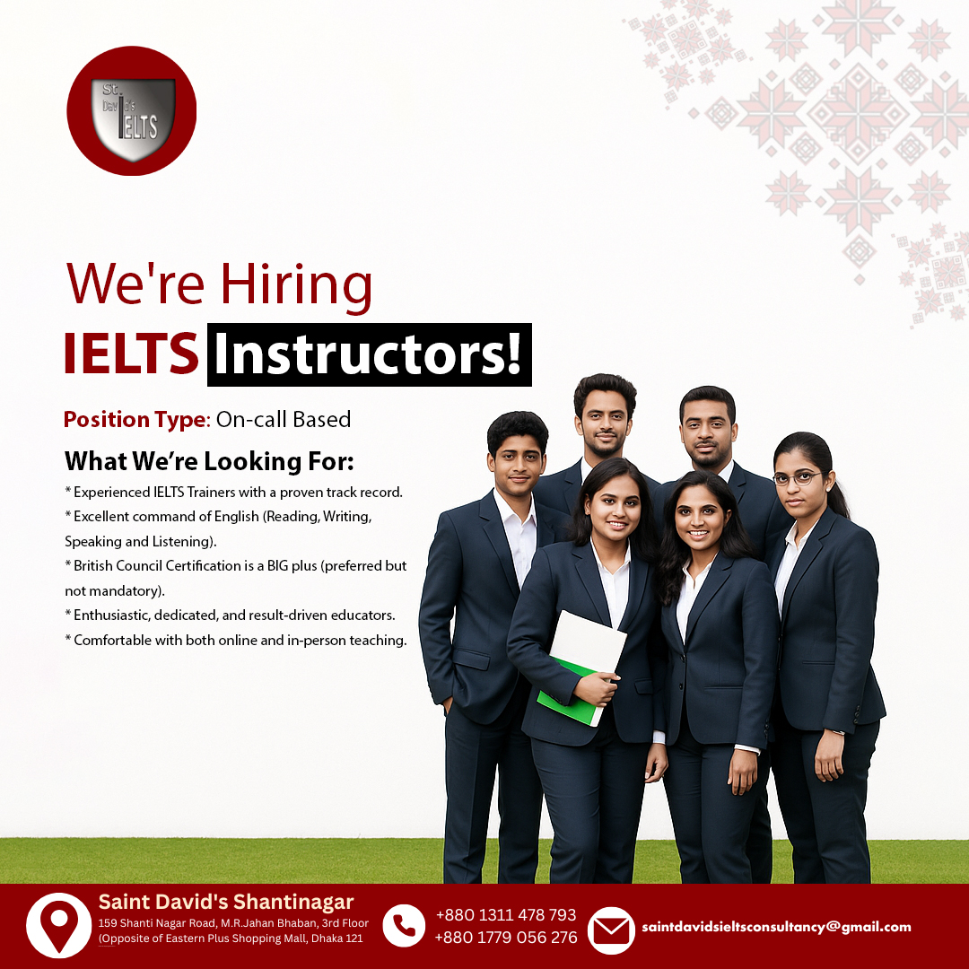 Saint David's - 📢 We're Hiring IELTS Instructors! | Join... | Facebook