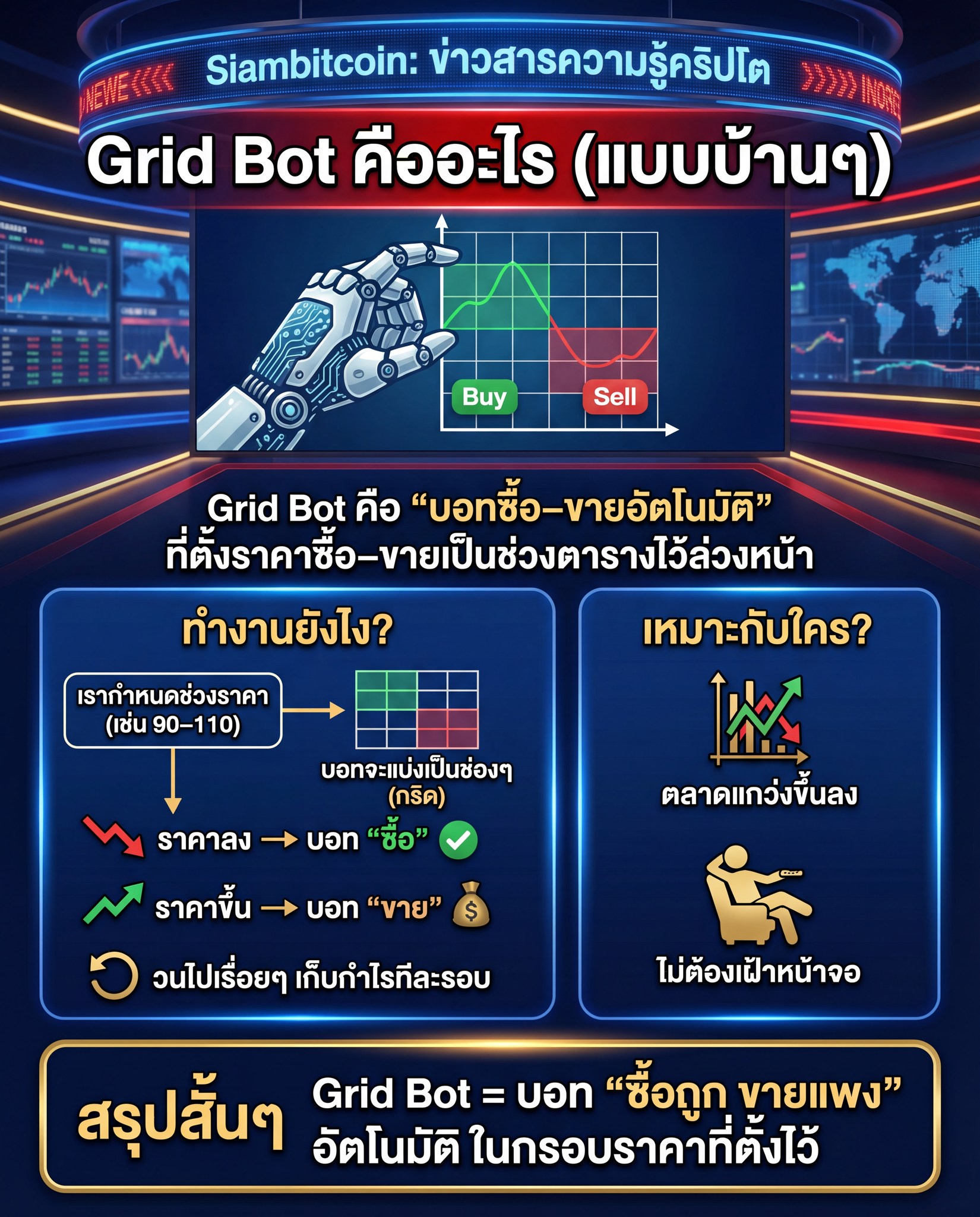 SiamBitcoin - Grid Bot คืออะไร (แบบบ้านๆ) Grid Bot คือ “บอทซื้อ–ขาย ...