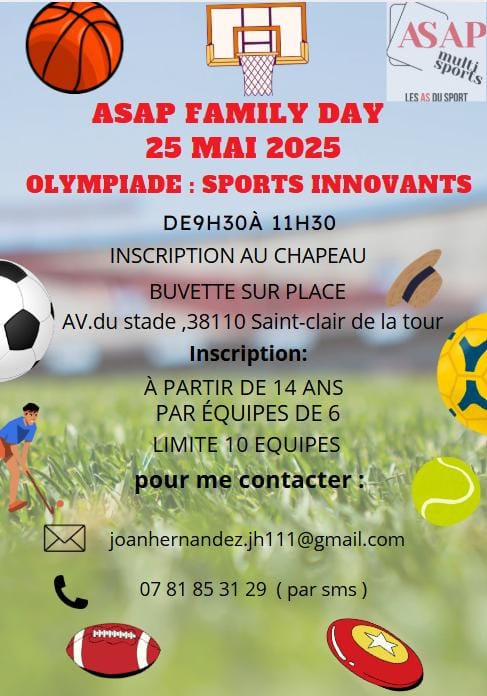 ASAP - 📢 ASAP FAMILLY DAY 📢 📅 Dimanche 25 mai 2025 📍 Saint Clair de la ...