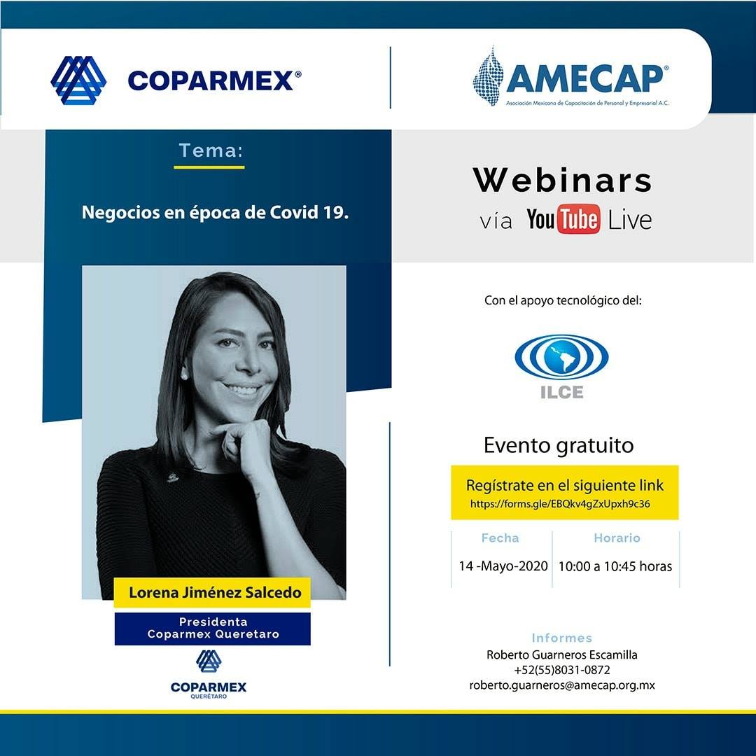 La Coparmex Nacional y AMECAP te invitamos al webinar gratuito ...