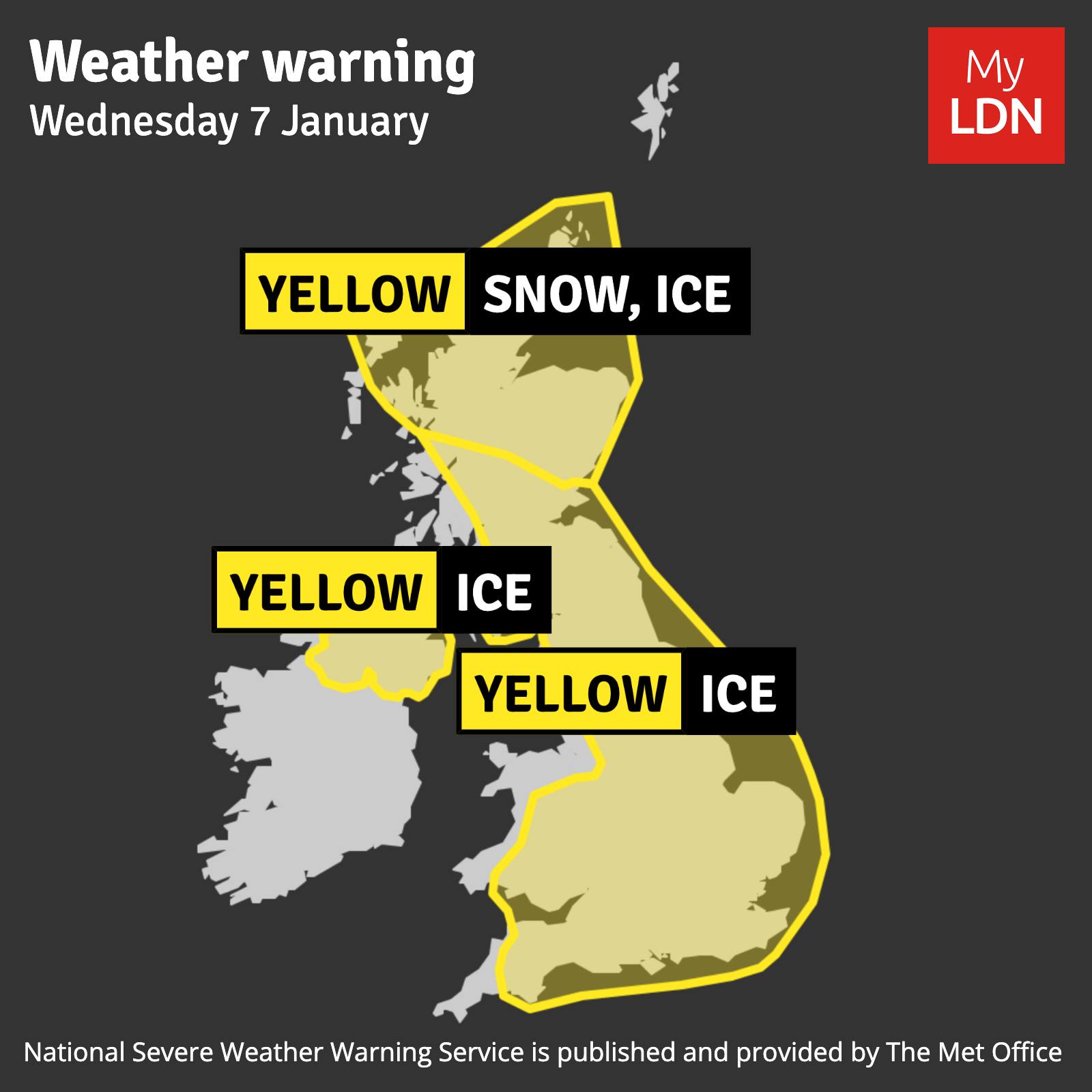 MyLondon - BREAKING: A yellow weather warning for ice has... | Facebook