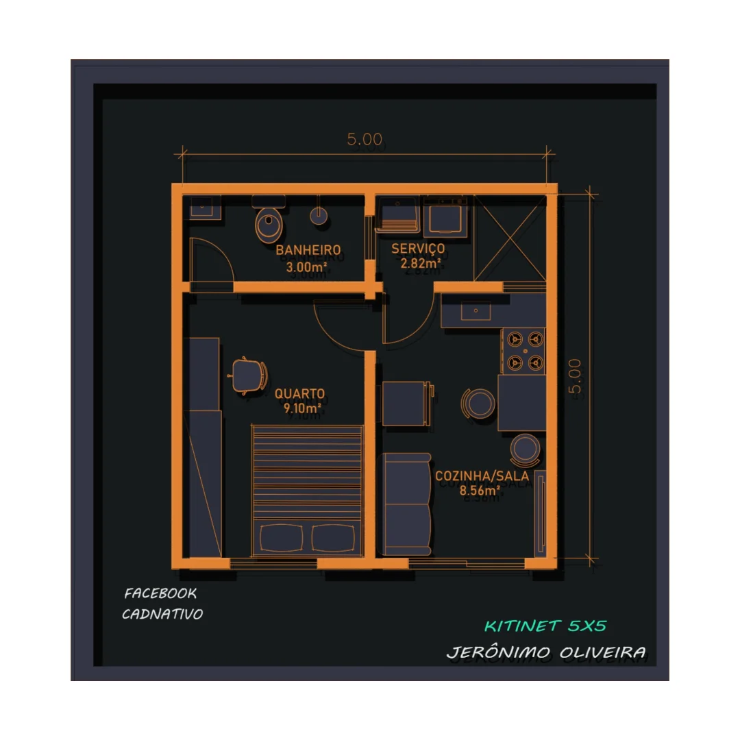 Cad - 🏡 Kitnet 5x5m – Compacta e Funcional! Ideal para quem busca ...