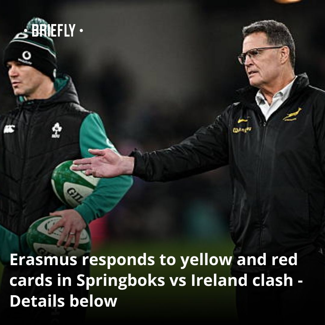Briefly - Coach Rassie Erasmus has commented on the controversial cards ...