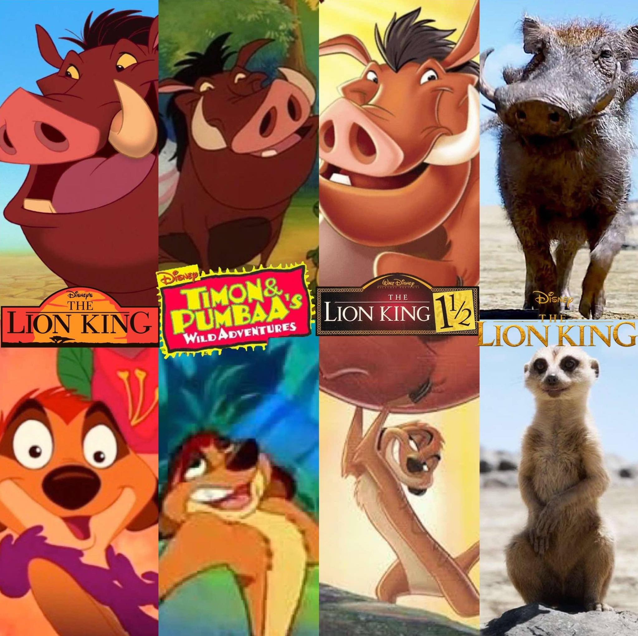 Creatures - Timon and Pumba through the years The Lion King 1994 Timon ...