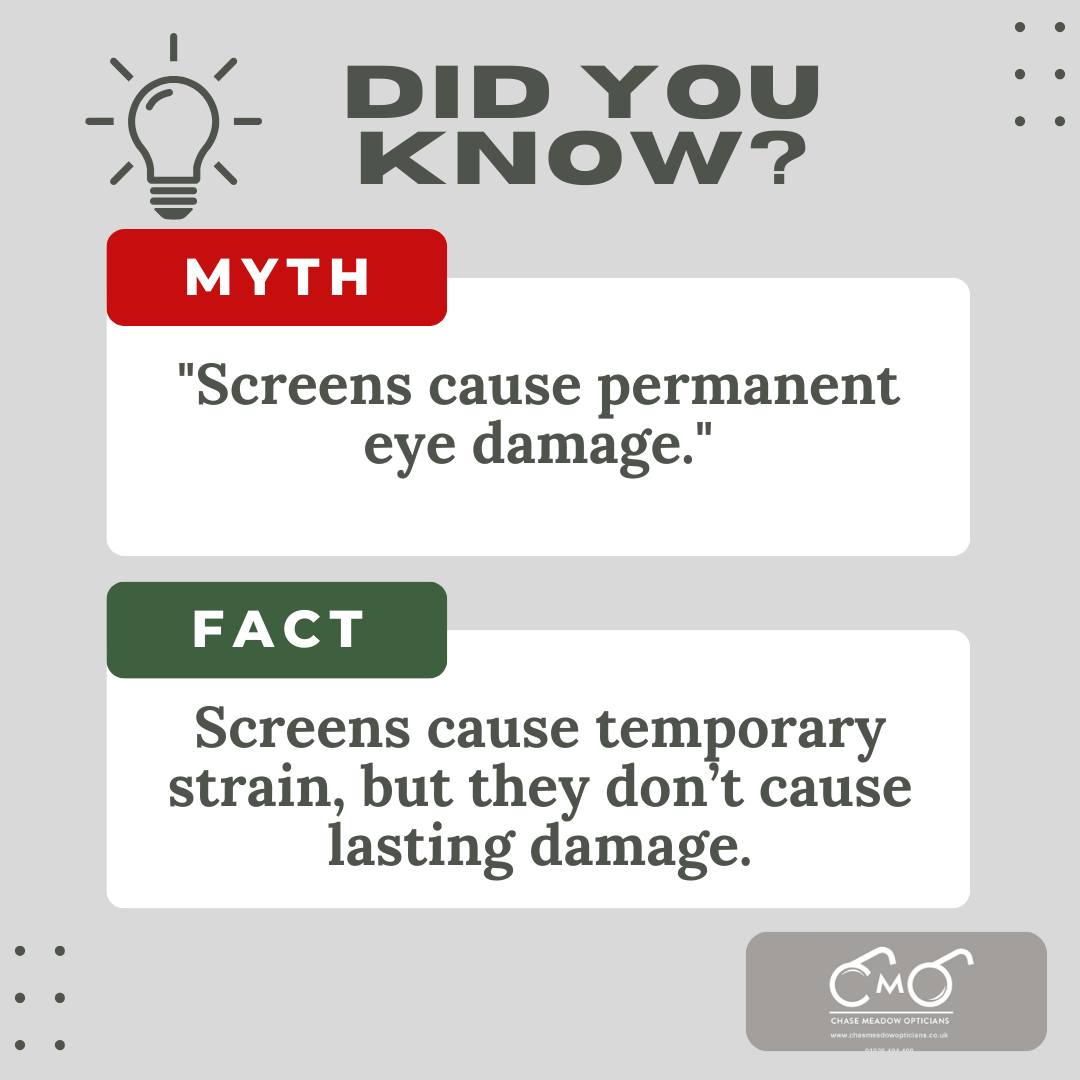 Chase - 💡 Myth vs Fact – Eye Health Myth: “Screens cause permanent eye ...