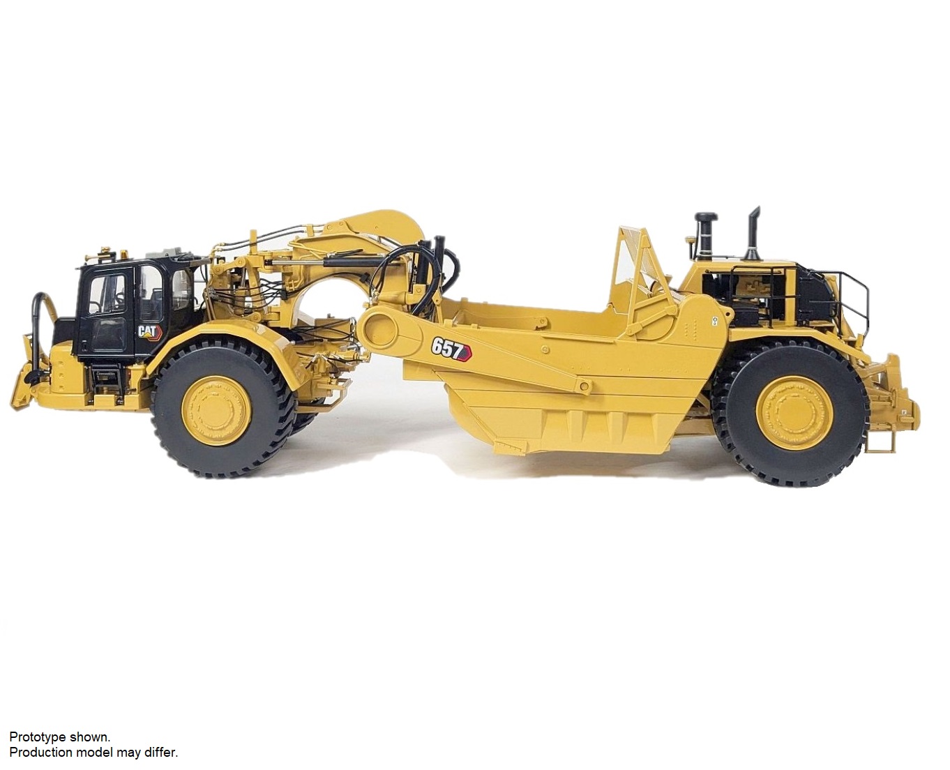 CCM 1:24 scale CAT 657 wheel tractor scraper model update