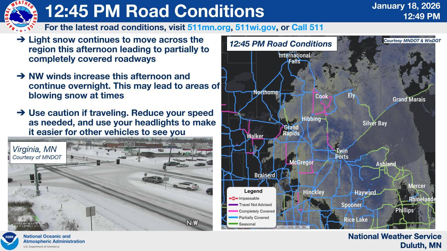 US - Road conditions are deteriorating across the region this afternoon ...