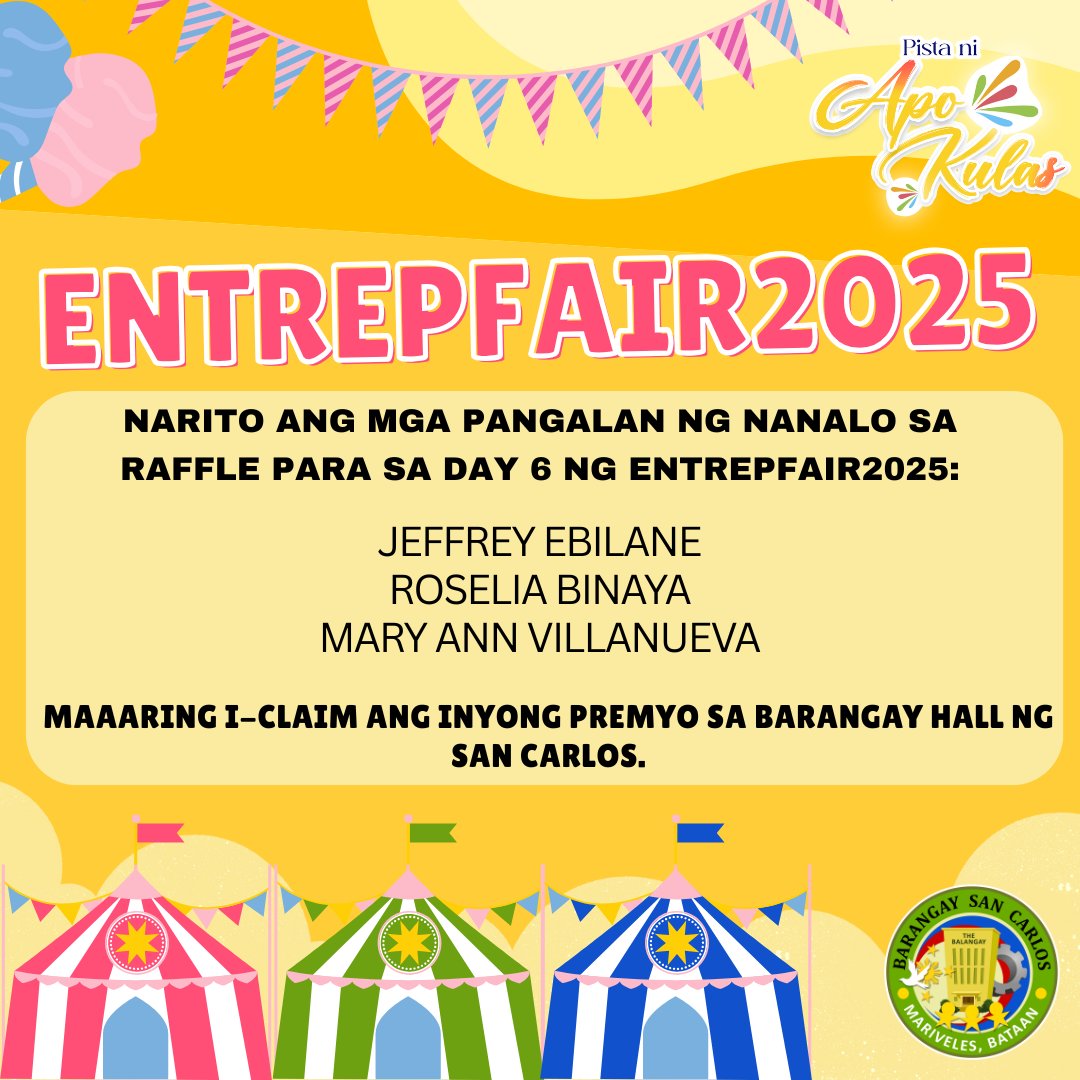 Barangay - Narito ang mga pangalan ng nanalo sa raffle para sa Day 6 ng ...