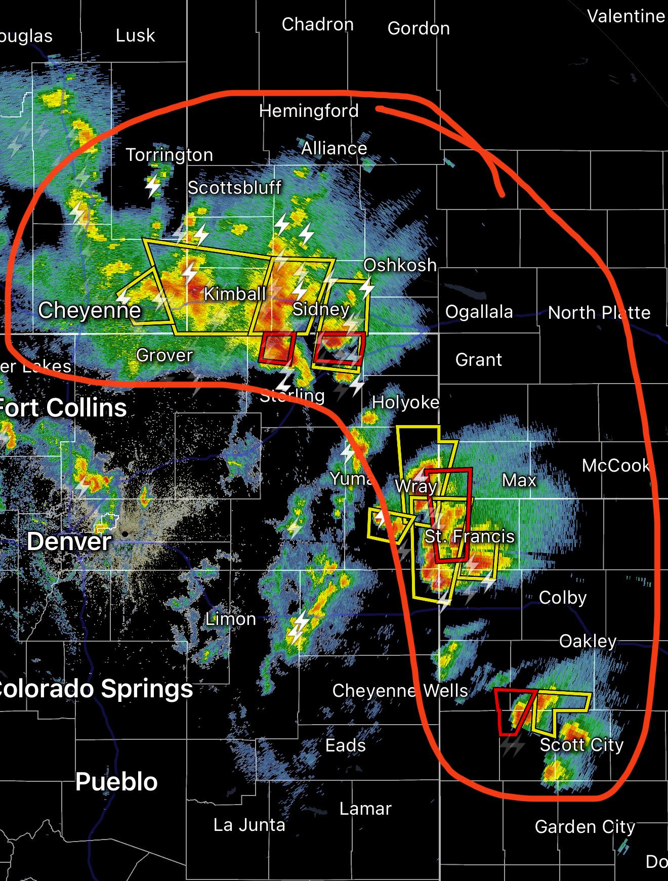 Denver - Clusters of severe thunderstorms, capable of producing ...
