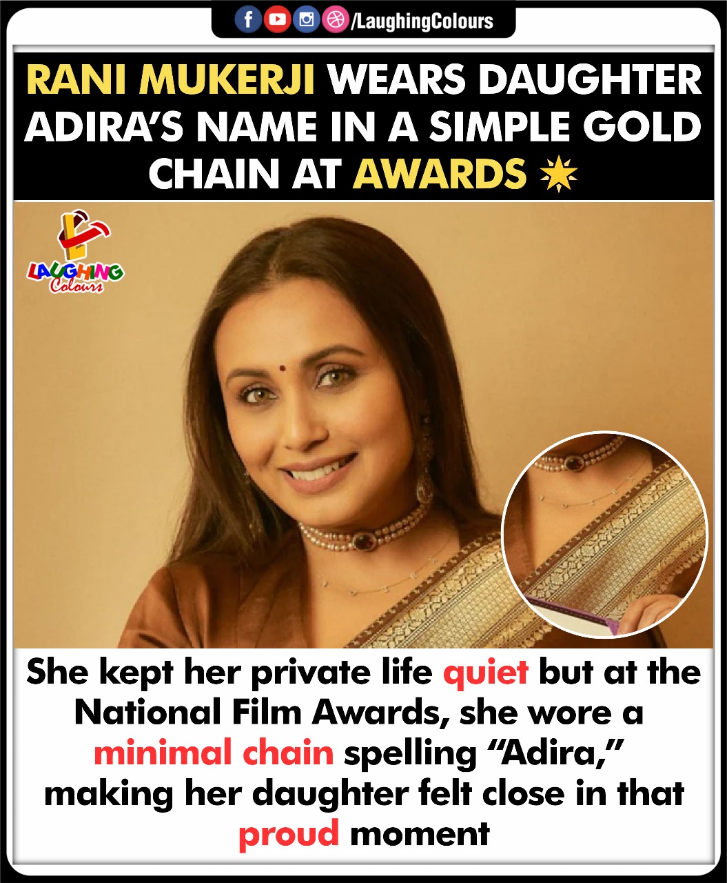 Laughing - Rani’s sweet tribute #RaniMukerji #Adira #NationalAwards # ...
