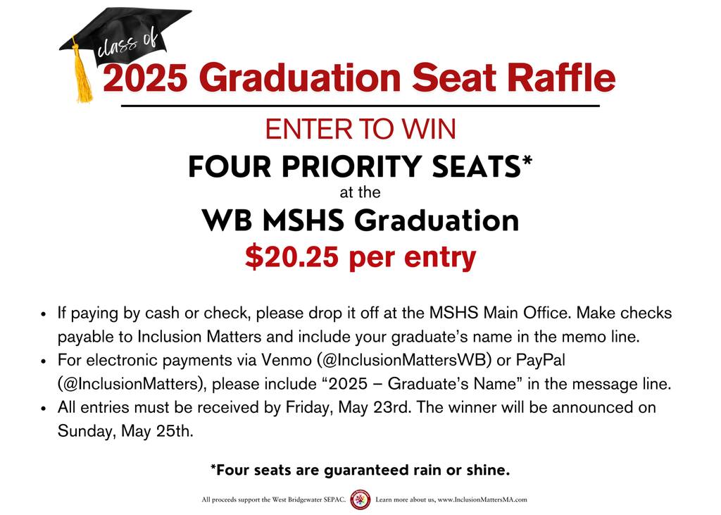 West - The WB SEPAC has kicked off our annual Graduation Seat Raffle ...
