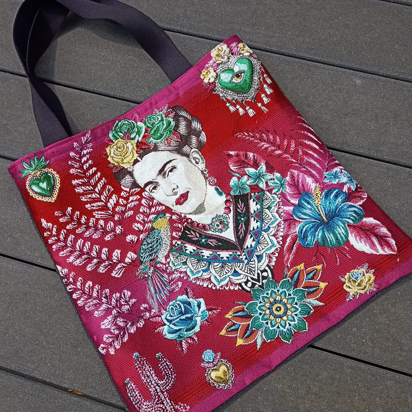 Sac à Rabat Frida Kahlo Fait Main - Rouge - Neuf (sans étiquette)