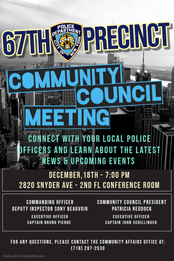 NYPD - Join us at the 67th Precinct Community Council Meeting. Meet ...