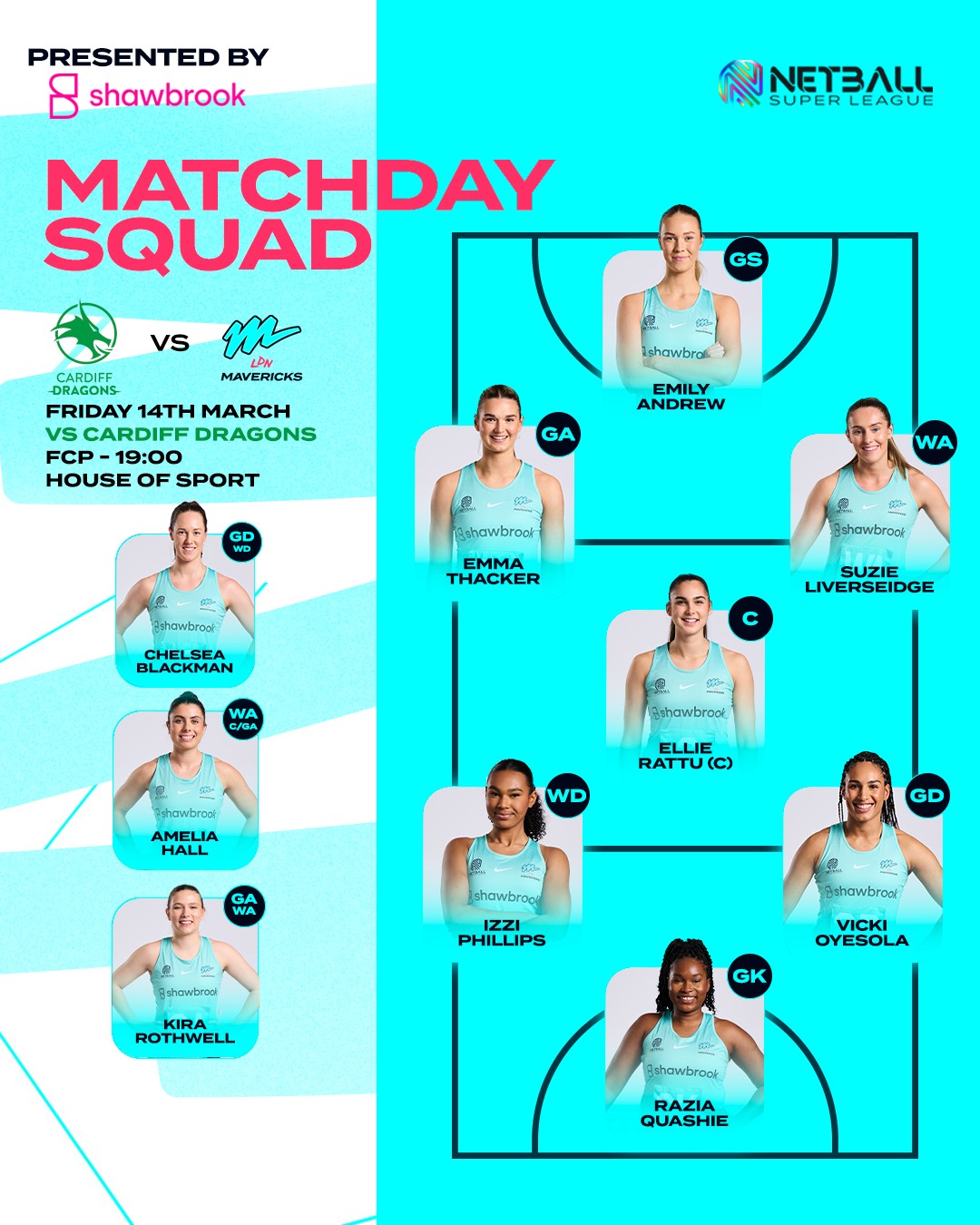 London Mavericks Netball - London Mavericks' first Starting 7 of the ...