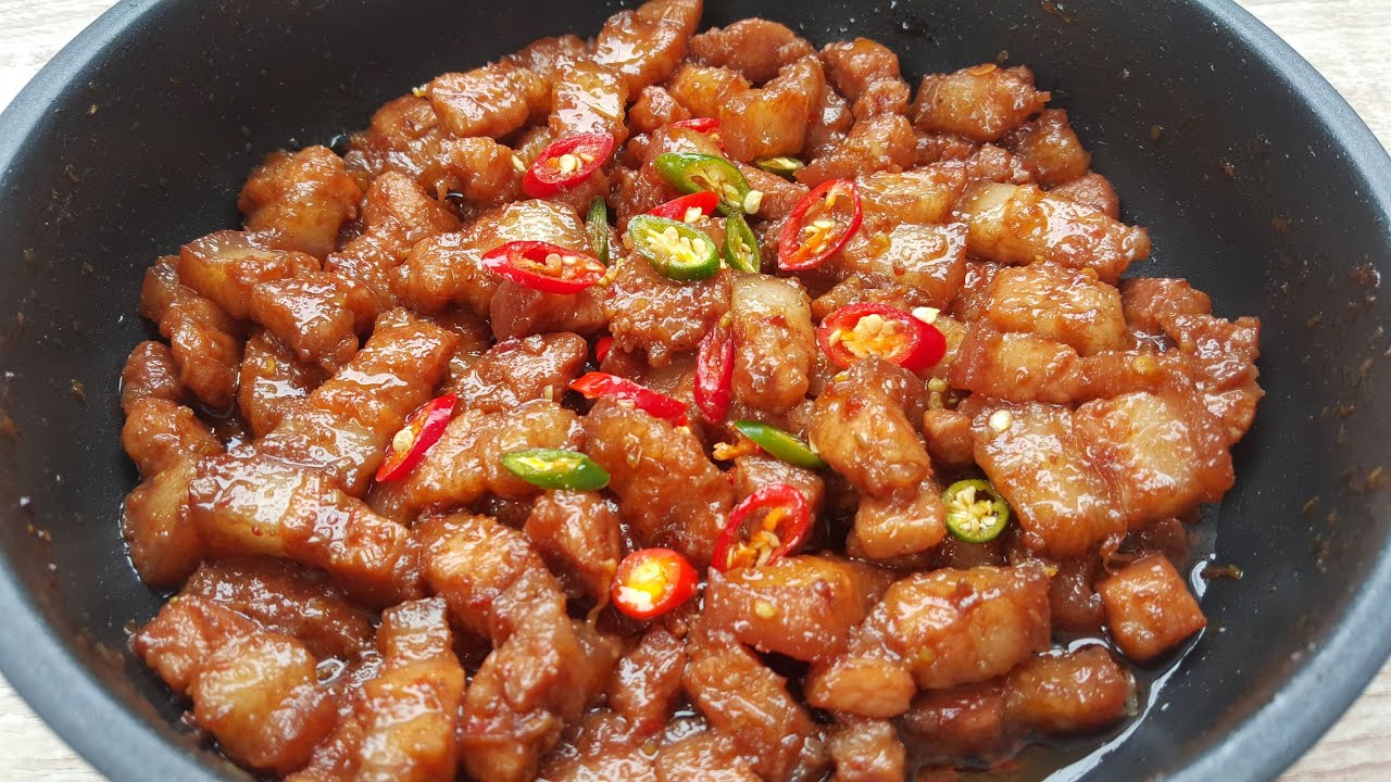 Bếp - THỊT BA CHỈ RANG MẮM RUỐC Nguyên liệu: 300gr thịt ba rọi (tùy ...