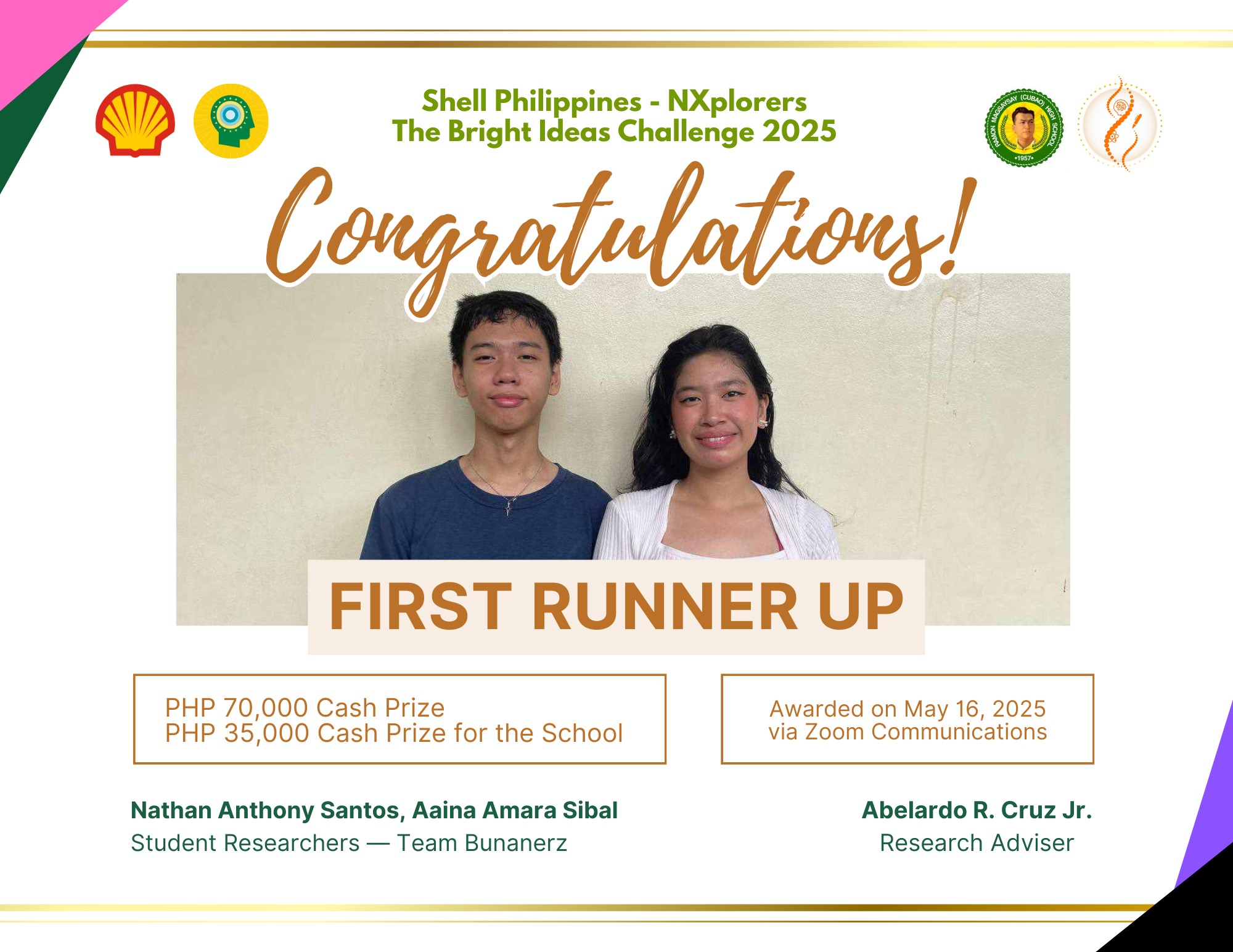 Congratulations to the winners and... - RMCHS Research Club | Facebook