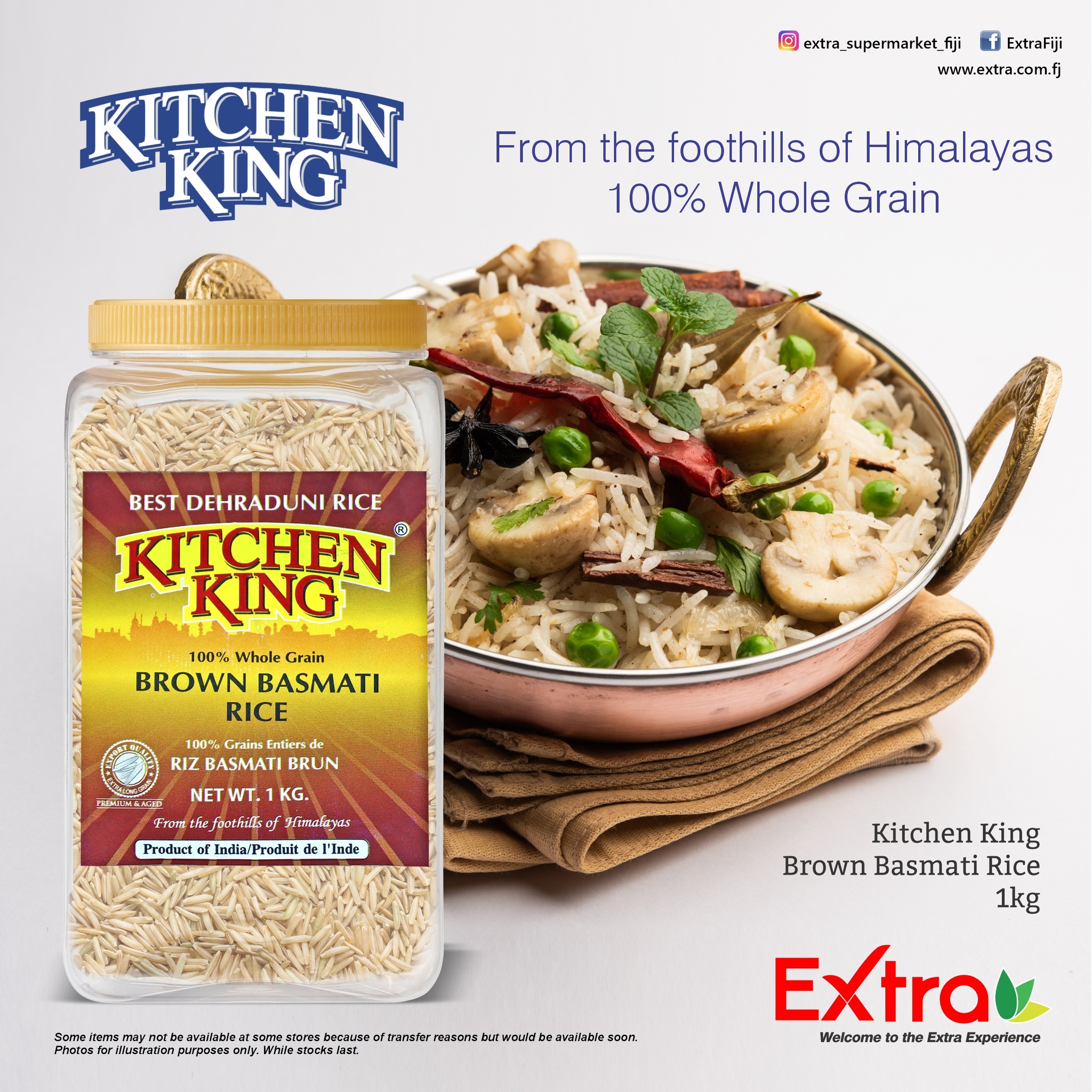 Kitchen King Brown Basmati Rice 1kg - $4.25each