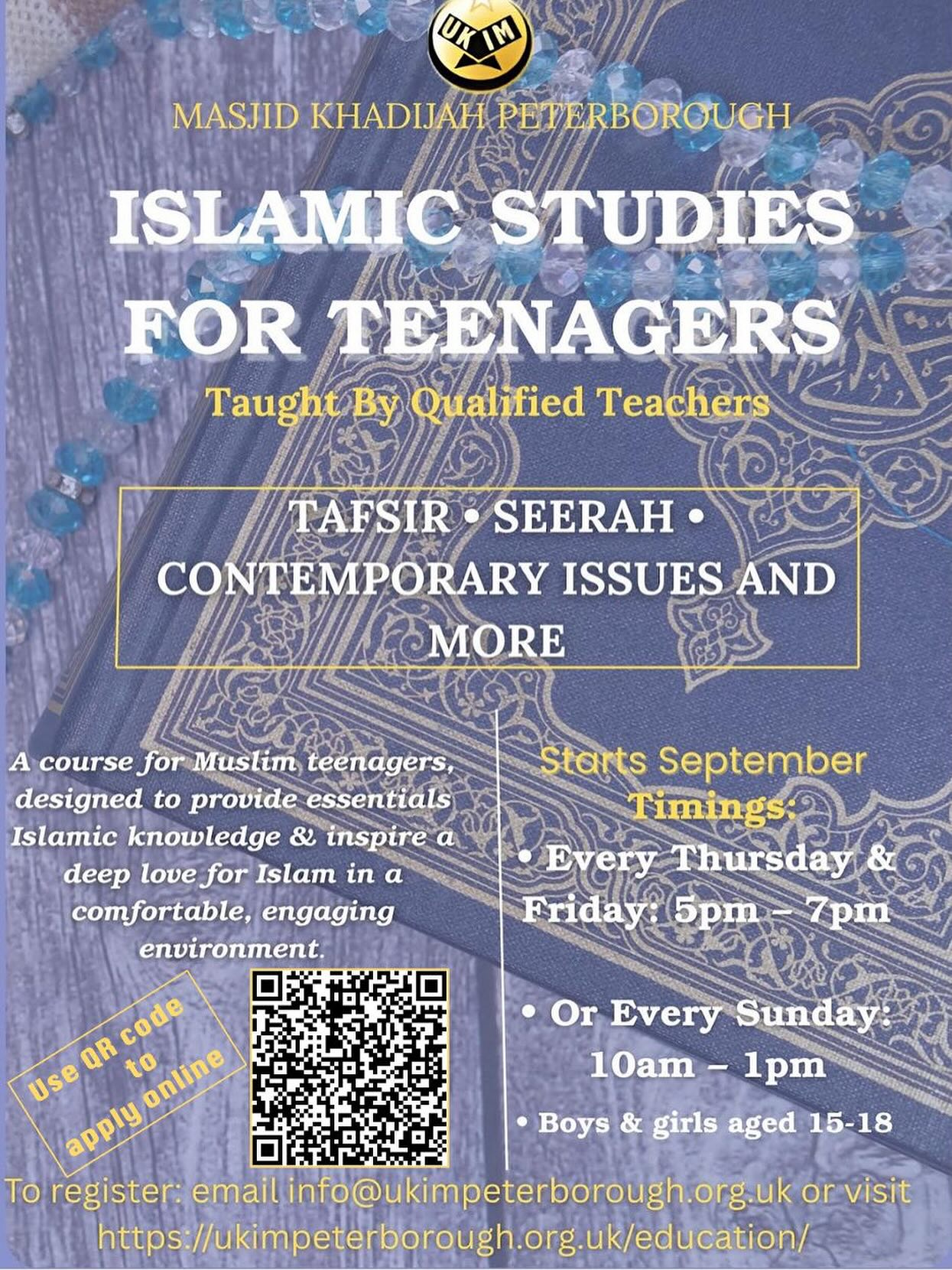 UKIM - 📚 Islamic Studies for Teenagers – Starting This September! 🌙 ...