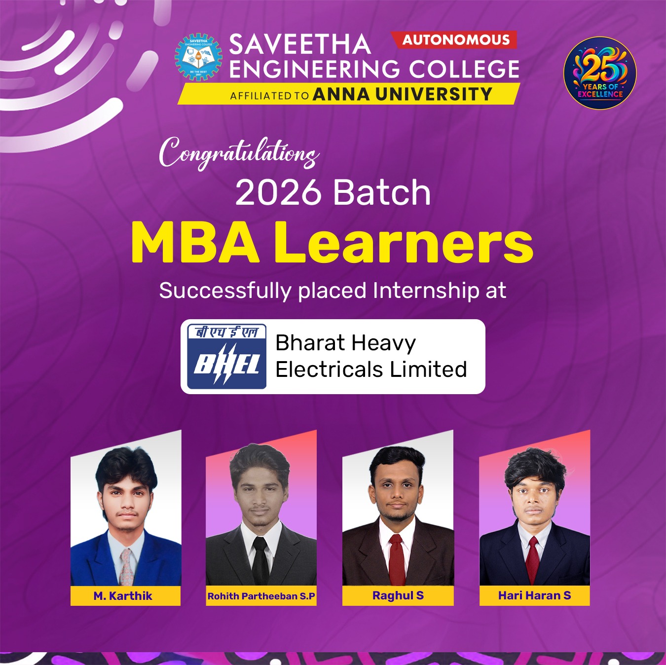 Saveetha - 🌟 Proud moment for Saveetha Engineering College! 🎉 Our 2026 ...