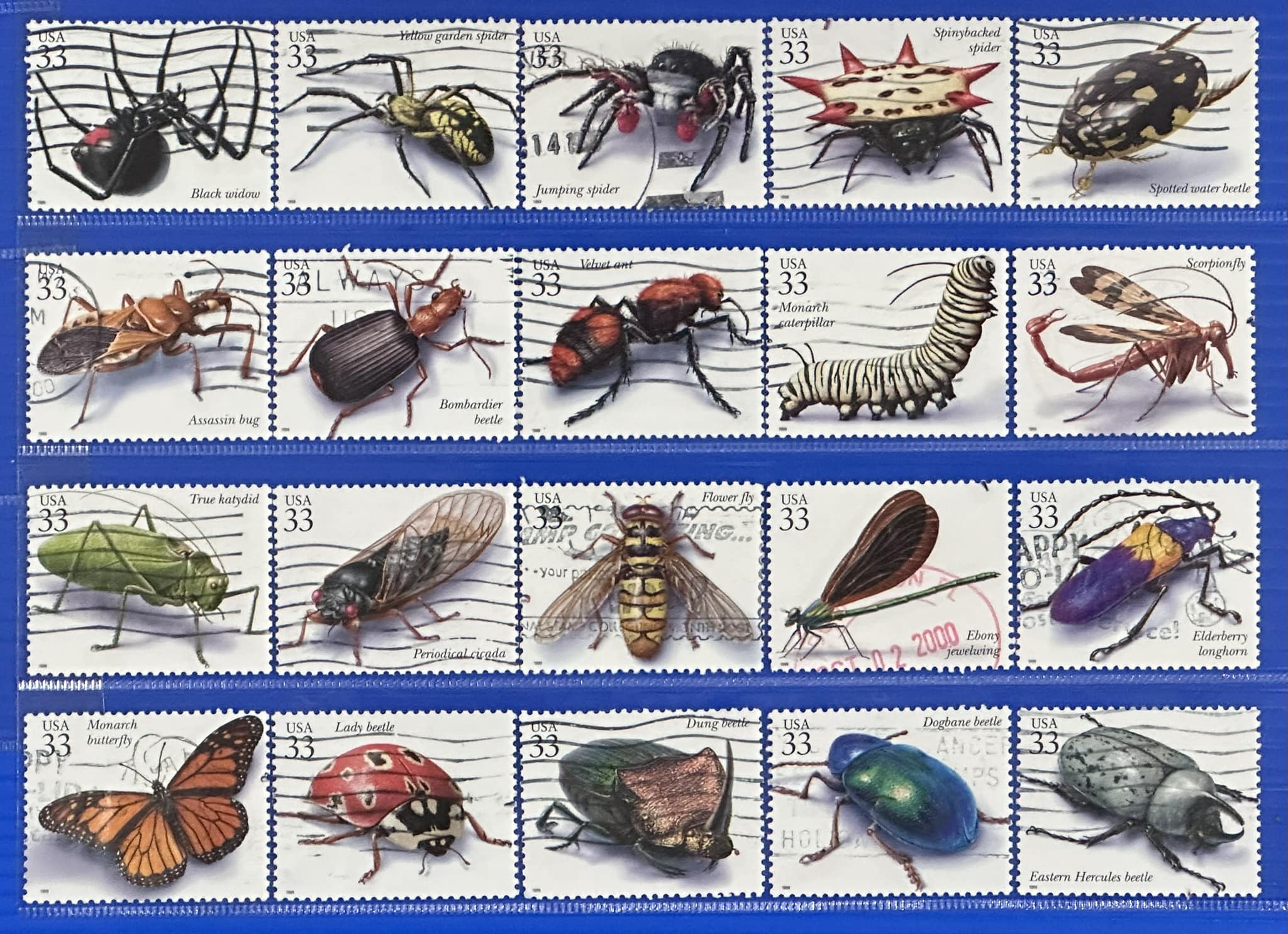 ซื้อขายแสตมป์ต่างประเทศ | USA 1999 Insects and Spiders ผ่านใช้งาน จำนวน ...